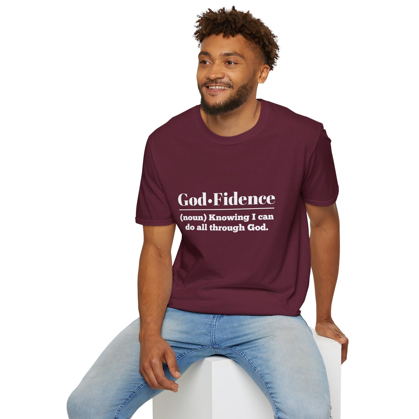 God-Fidence Men's Tshirt (White Logo) - Sweet Baby Jeez Teez