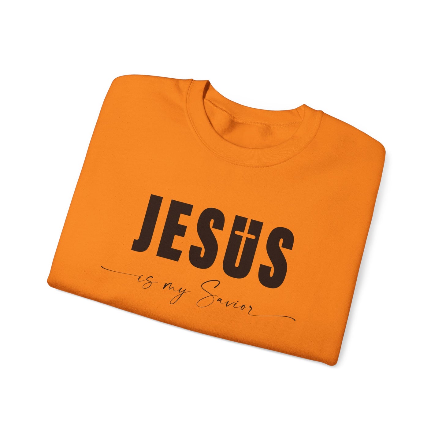 "Jesus is My Savior" Christian Faith Sweatshirt (Black Logo)