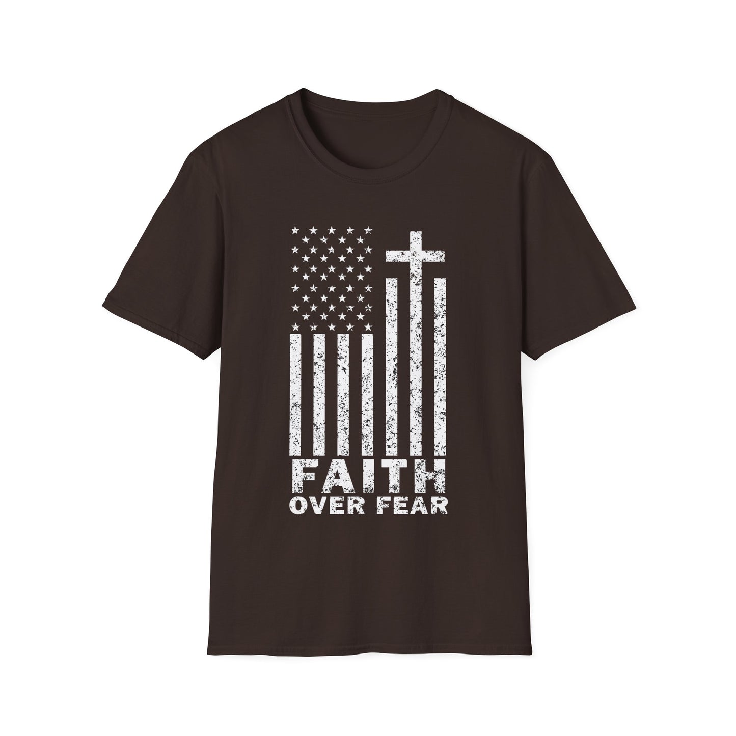Faith Flag Men's Tshirt (White Logo)
