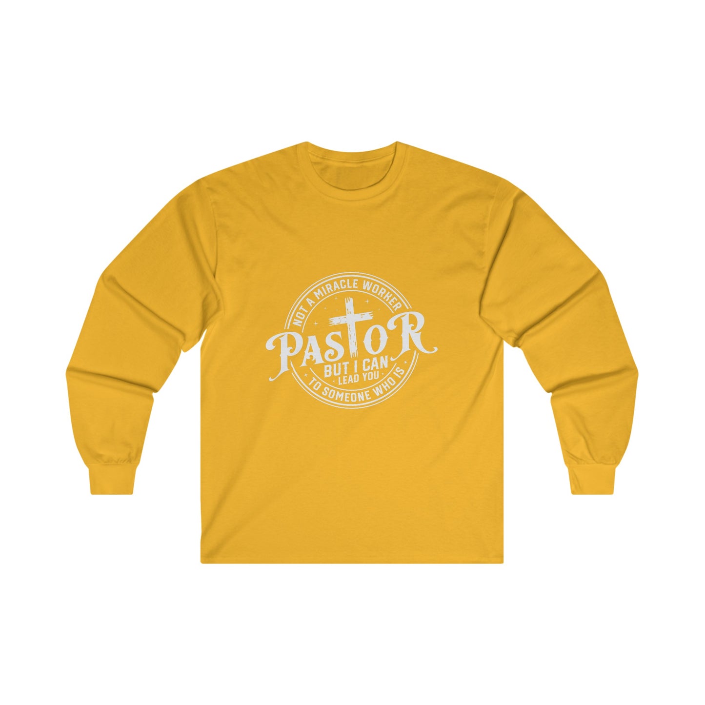 Pastor Men's Long Sleeve Tshirt (White Logo) - Sweet Baby Jeez Teez