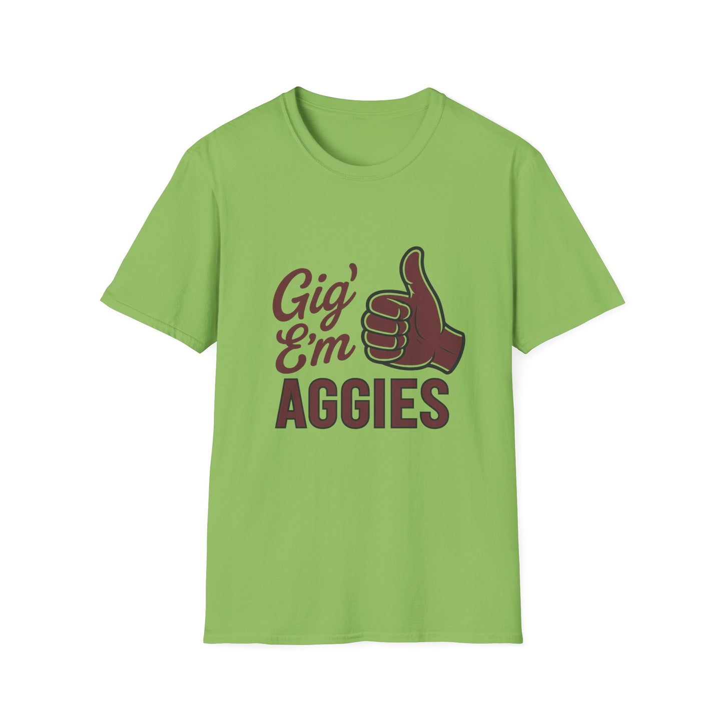 "Gig Em" Aggies Texas A&M Unisex Softstyle T-Shirt - Sweet Baby Jeez Teez