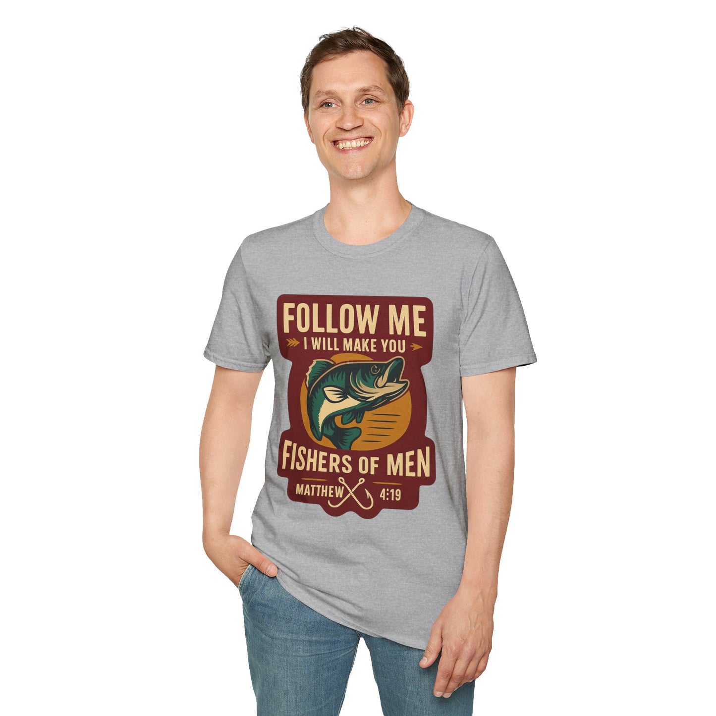 "Follow Me" Bible Verse Unisex Softstyle Tshirt