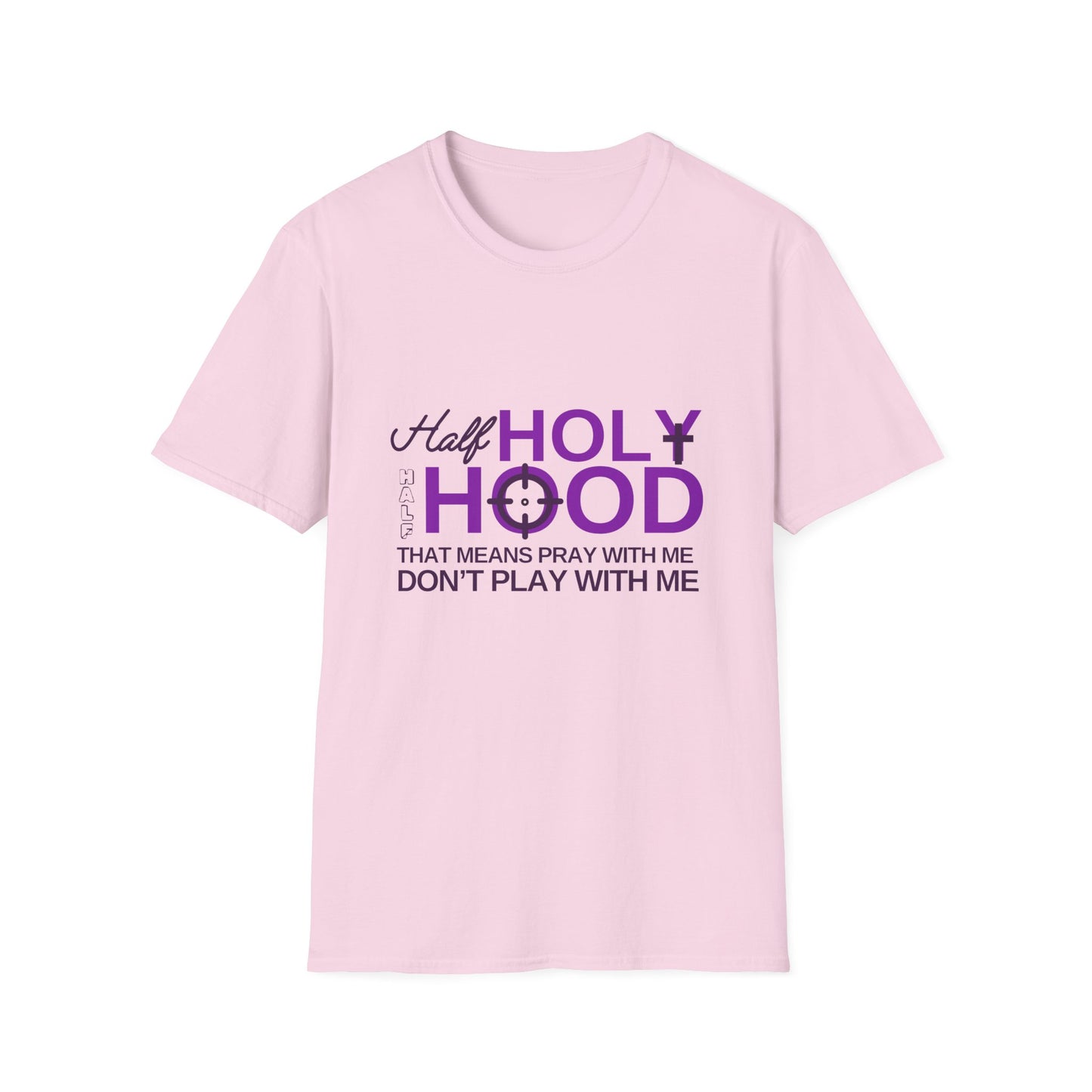 Half Holy Womens Relaxed/Plus Tshirt (Plum Logo) - Sweet Baby Jeez Teez