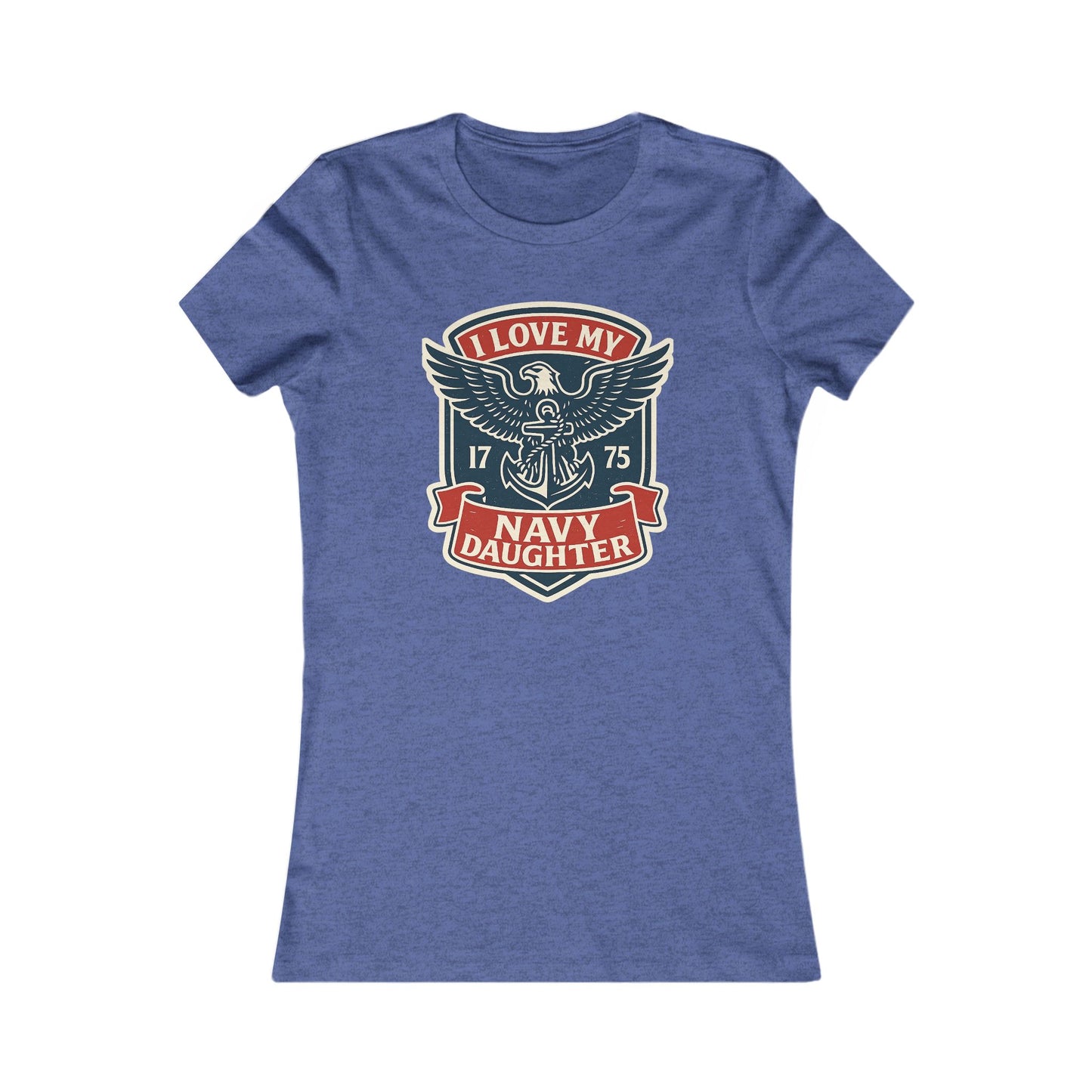 "I Love my Navy Daughter" Military Pride US Navy Crest Women's Fitted Tshirt