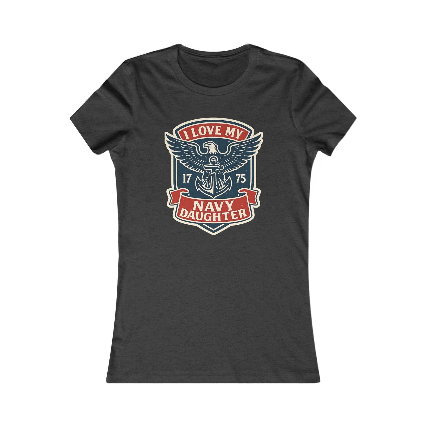 "I Love my Navy Daughter" Military Pride US Navy Crest Women's Fitted Tshirt