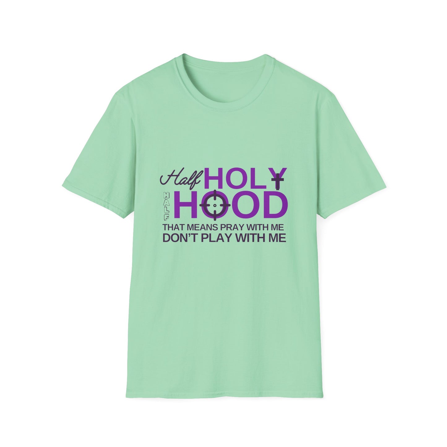 Half Holy Womens Relaxed/Plus Tshirt (Plum Logo) - Sweet Baby Jeez Teez