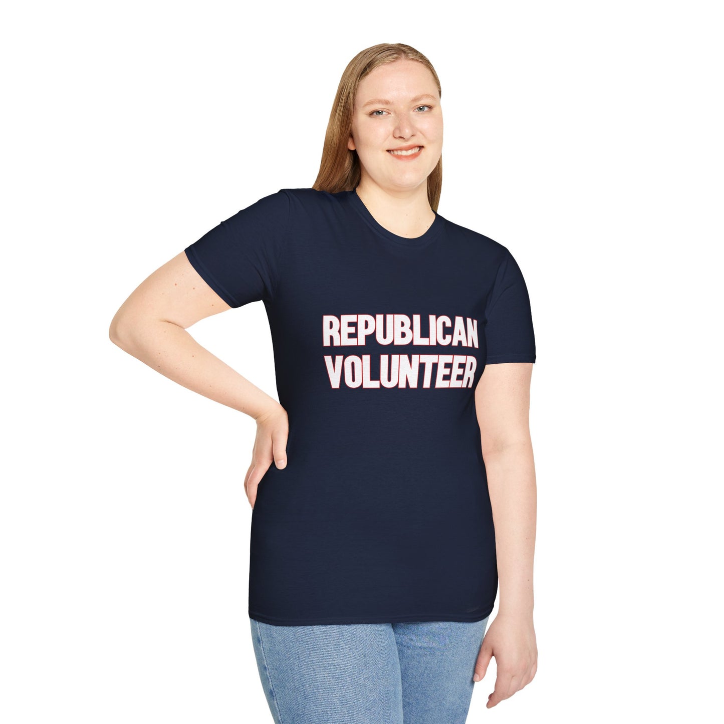 Republican Volunteer Unisex Tshirt (White/Red Logo) - Sweet Baby Jeez Teez