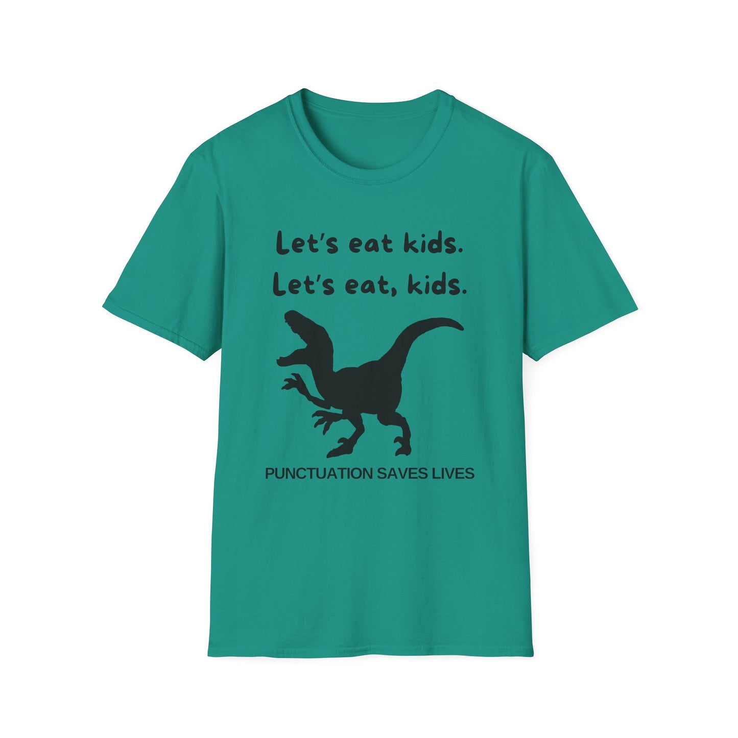 Lets Eat Kids Womens Relaxed/Plus Tshirt (Black Logo) - Sweet Baby Jeez Teez