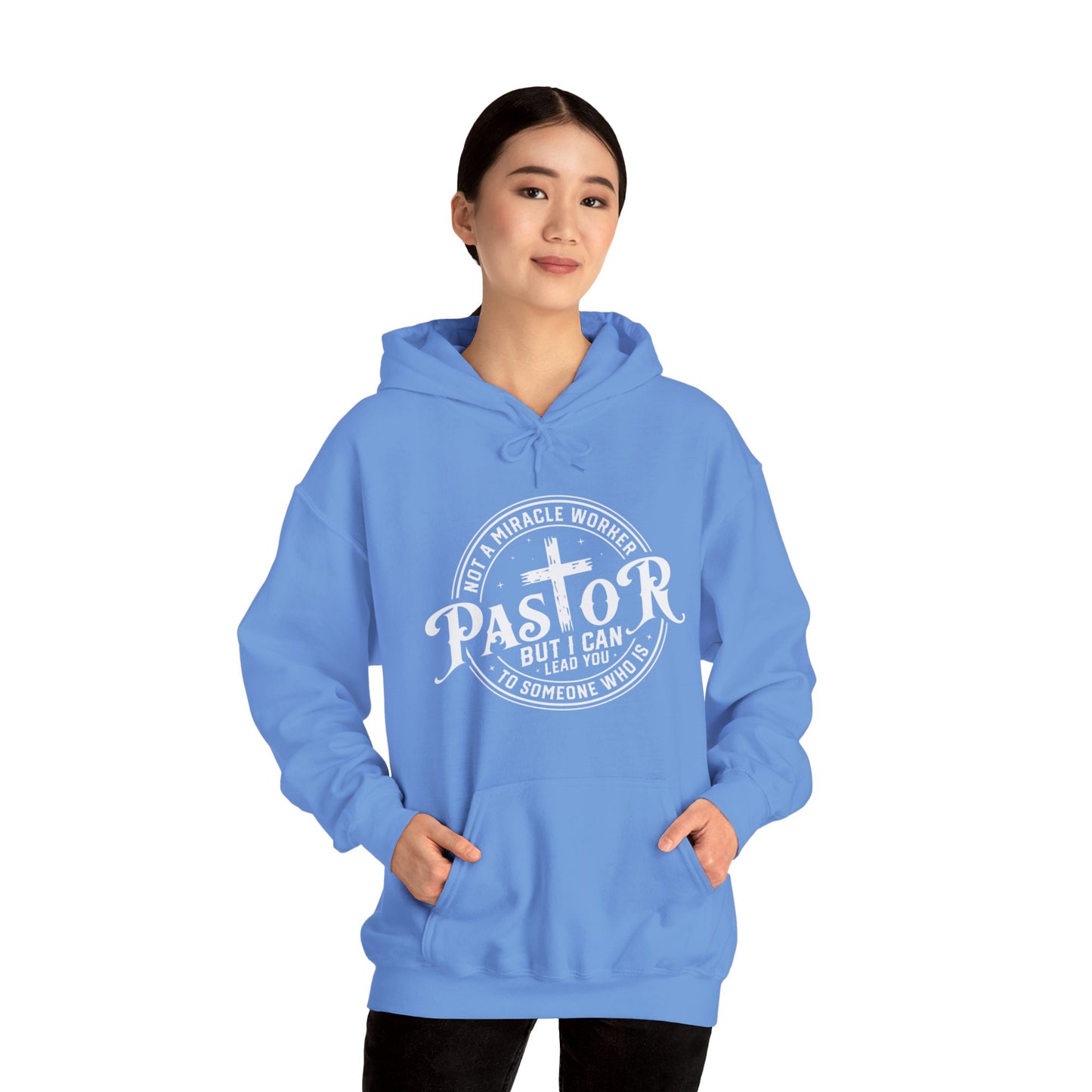 Pastor Women's Relaxed Hooded Sweatshirt (White Logo) - Sweet Baby Jeez Teez