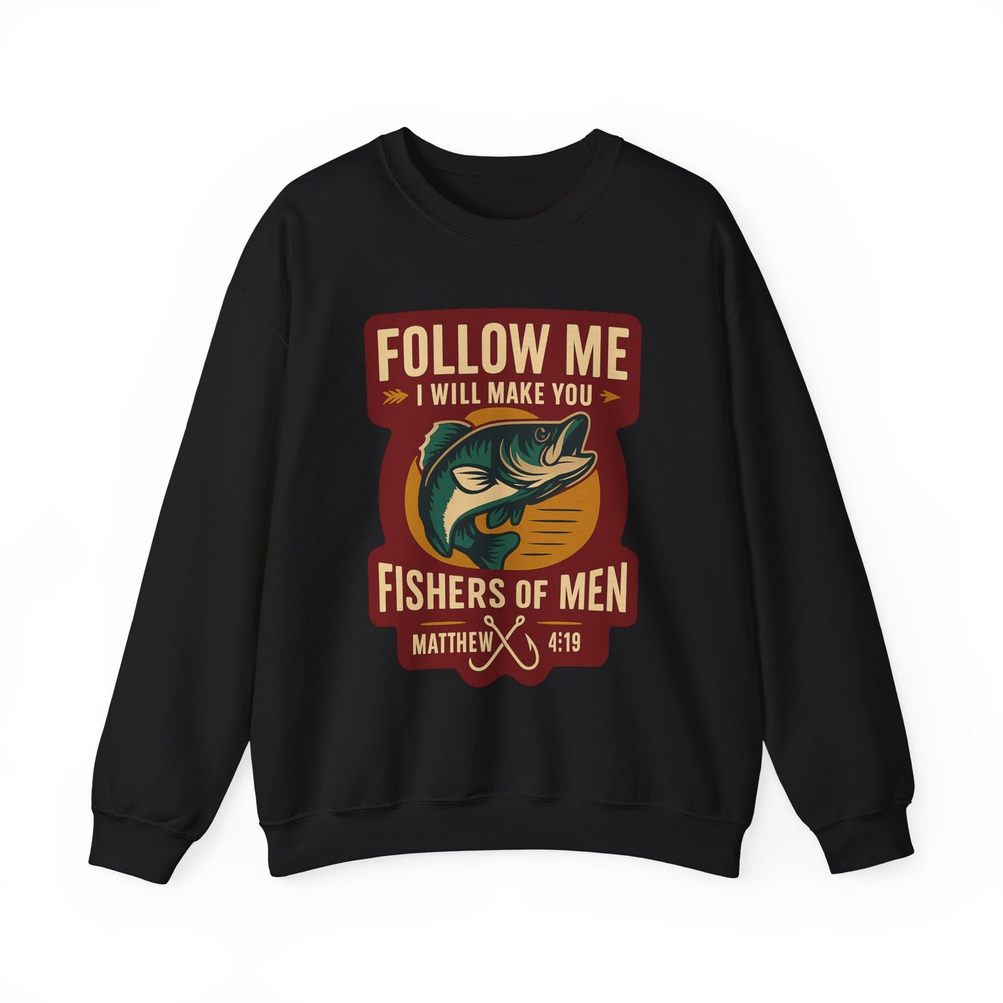 "Follow Me" Fisherman Bible Verse Crewneck Sweatshirt