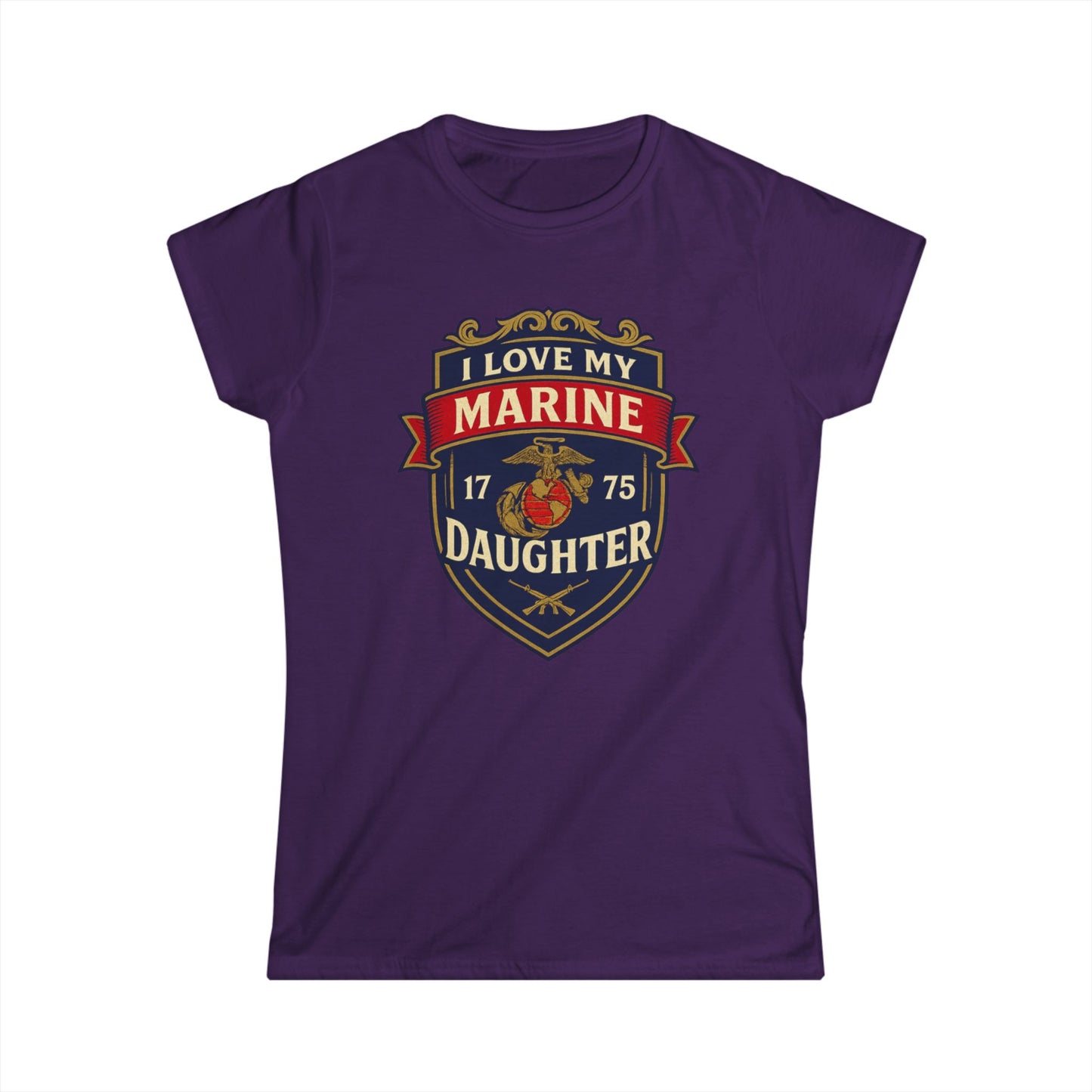 "I Love My Marine Daughter" Patriotic Women's Fitted T-Shirt for Marine Military Mom