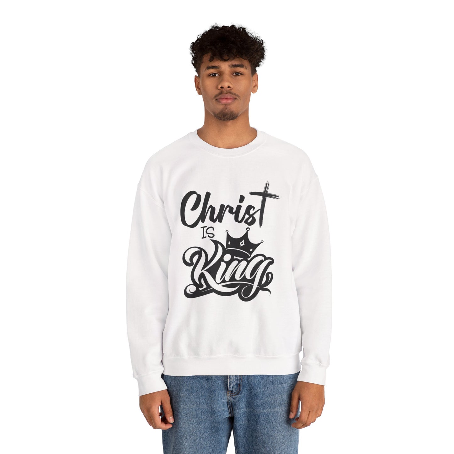 "Christ is King" Unisex Crewneck Sweatshirt - Sweet Baby Jeez Teez