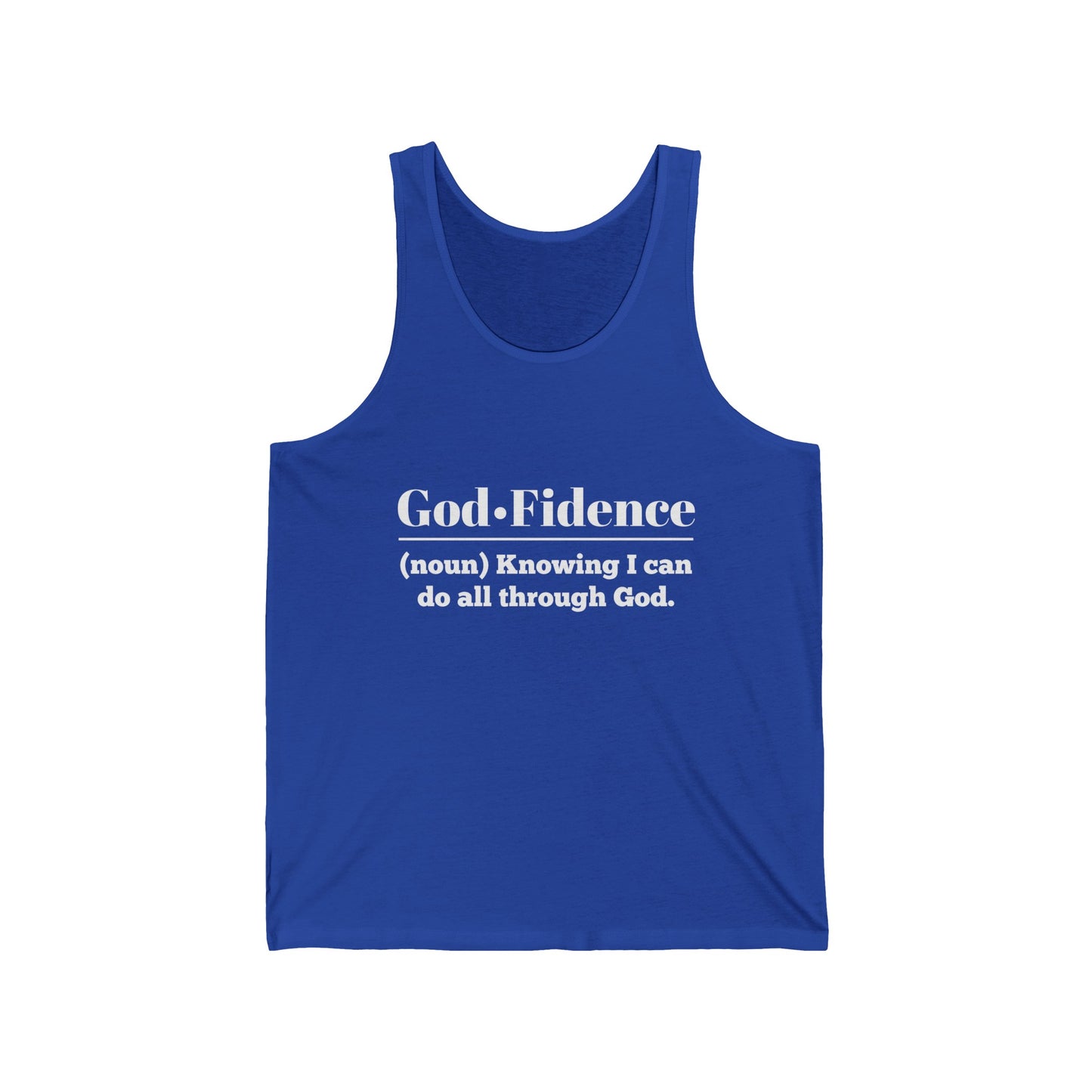 God-fidence Women's Relaxed Jersey Tank (White Logo) - Sweet Baby Jeez Teez