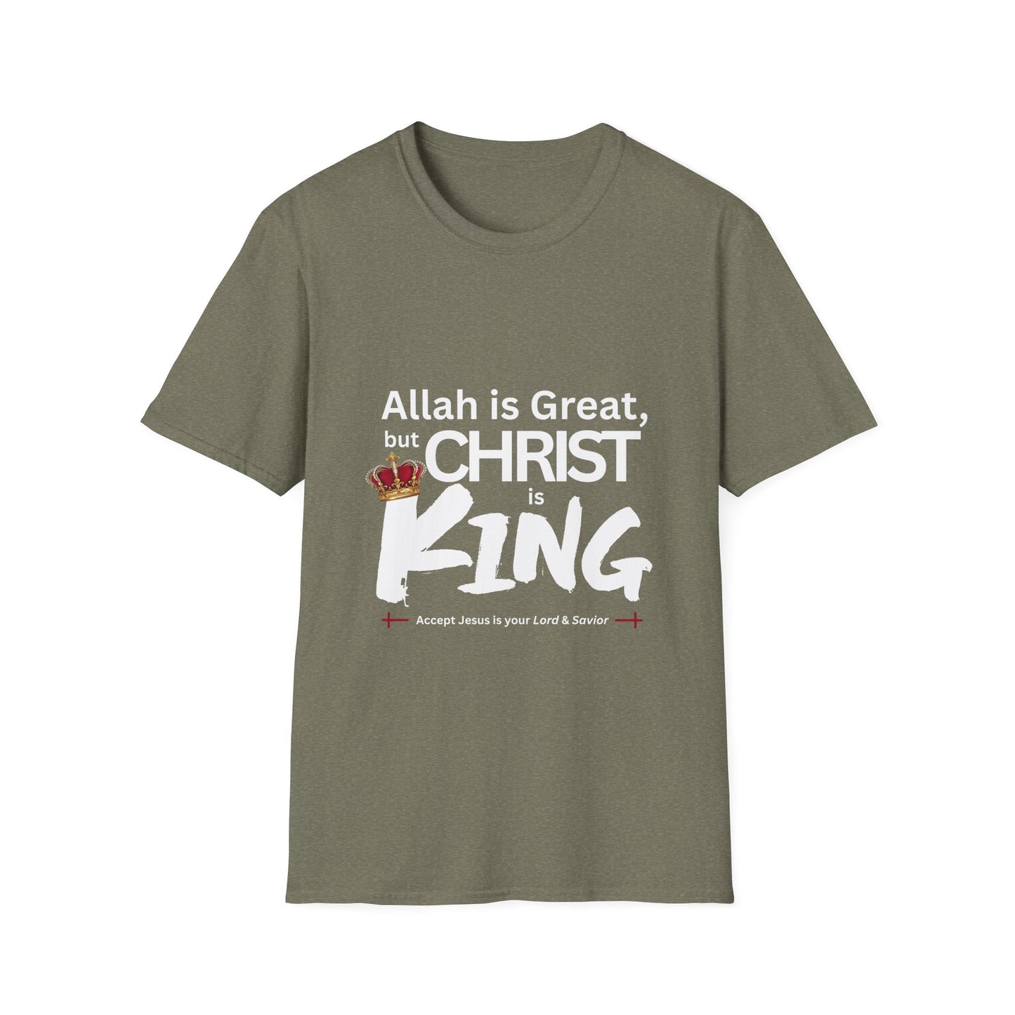 "Christ is King" Unisex Tshirt (Great Logo - White) - Sweet Baby Jeez Teez