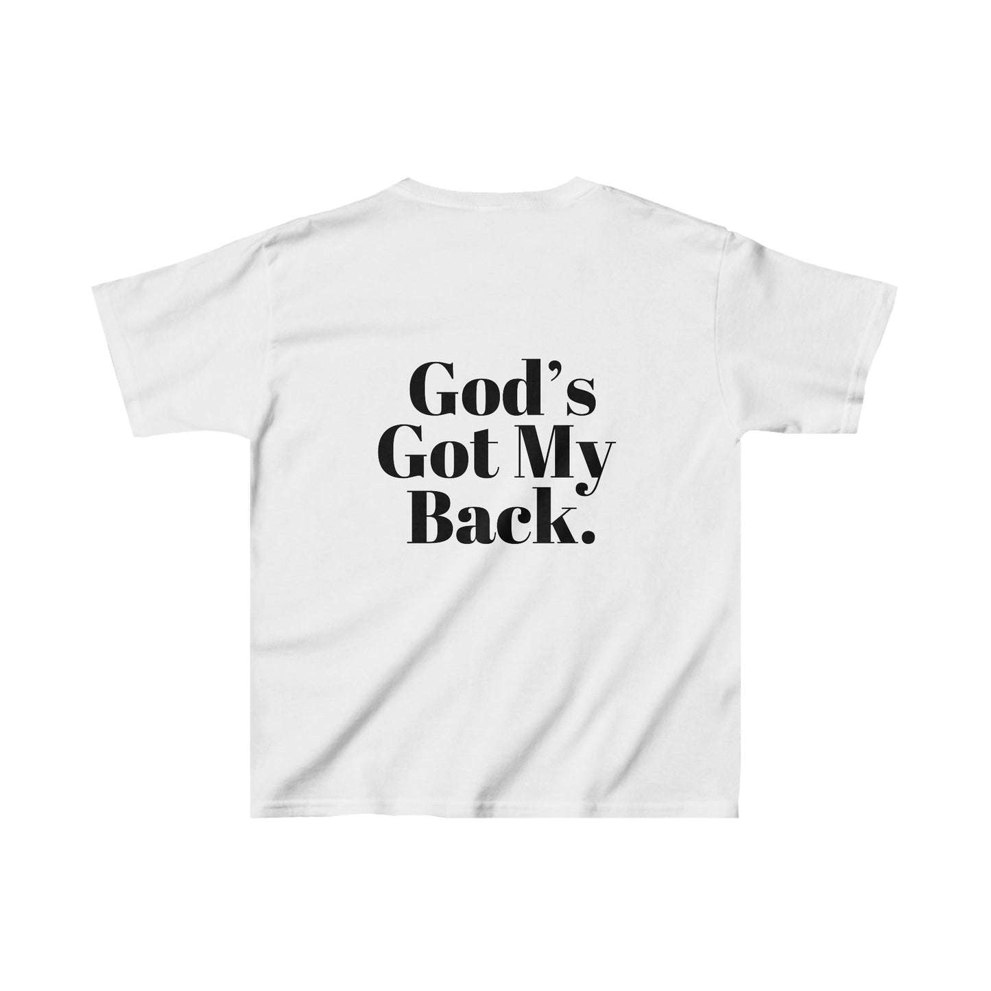 God's Got My Back Boy's Tshirt (Black Logo - Back) - Sweet Baby Jeez Teez