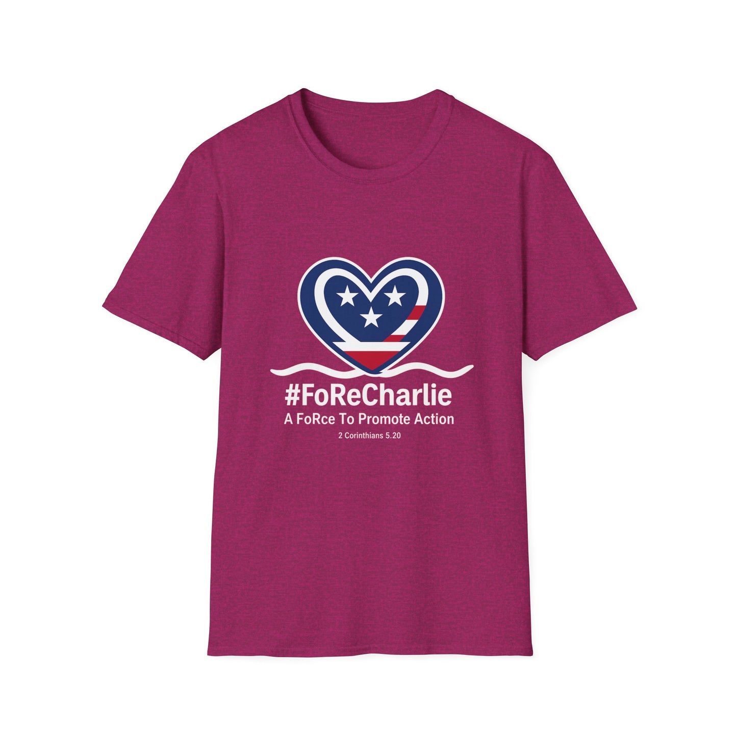 "FoRe Charlie" Ambassador Pageant Memorial Tshirt of Charlie (White Heart Logo)