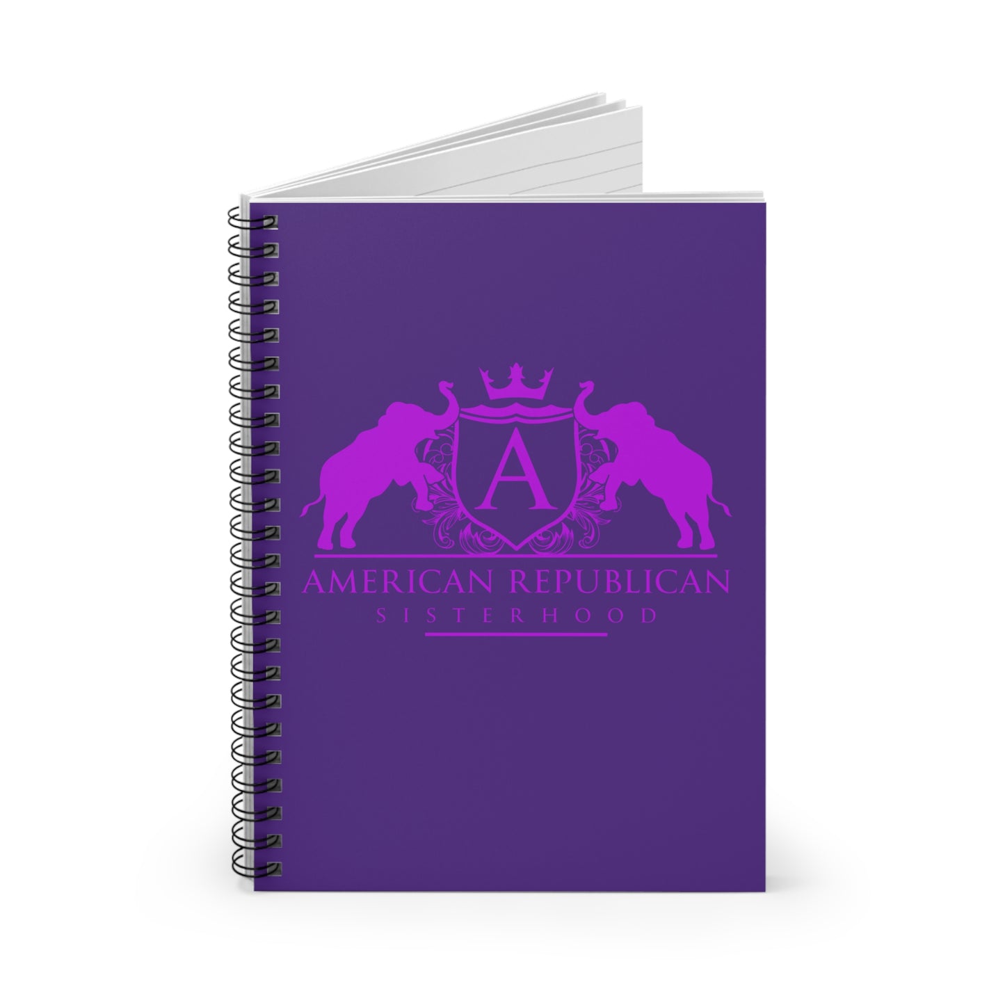 ARS Ruled Spiral Notebook (Purple with Hot Pink Logo)