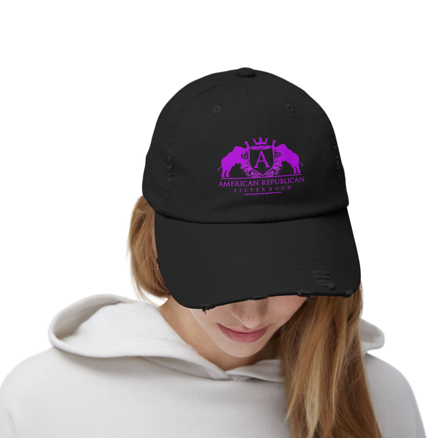 ARS Hot Pink Logo Distressed Cap (ARS) - Sweet Baby Jeez Teez