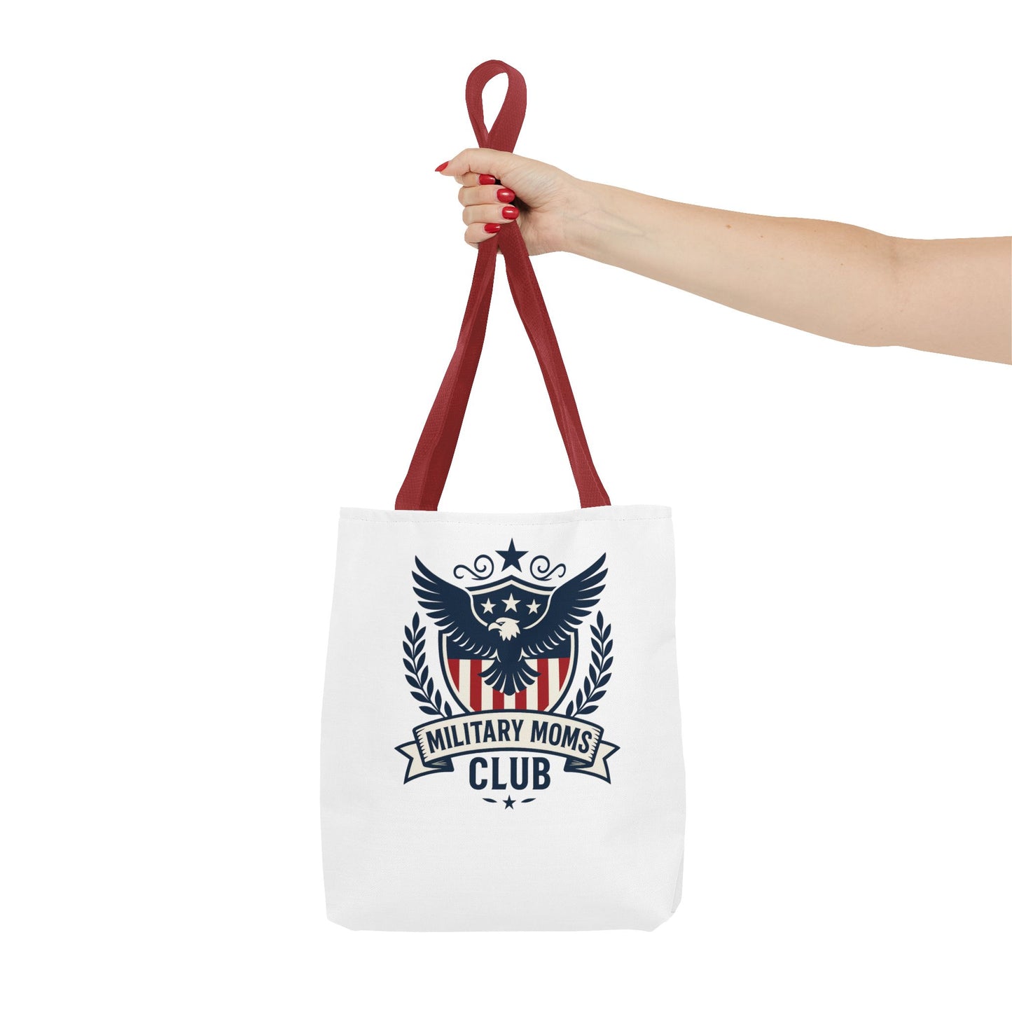Military Moms Club Tote Bag (White with Choice of Handles)