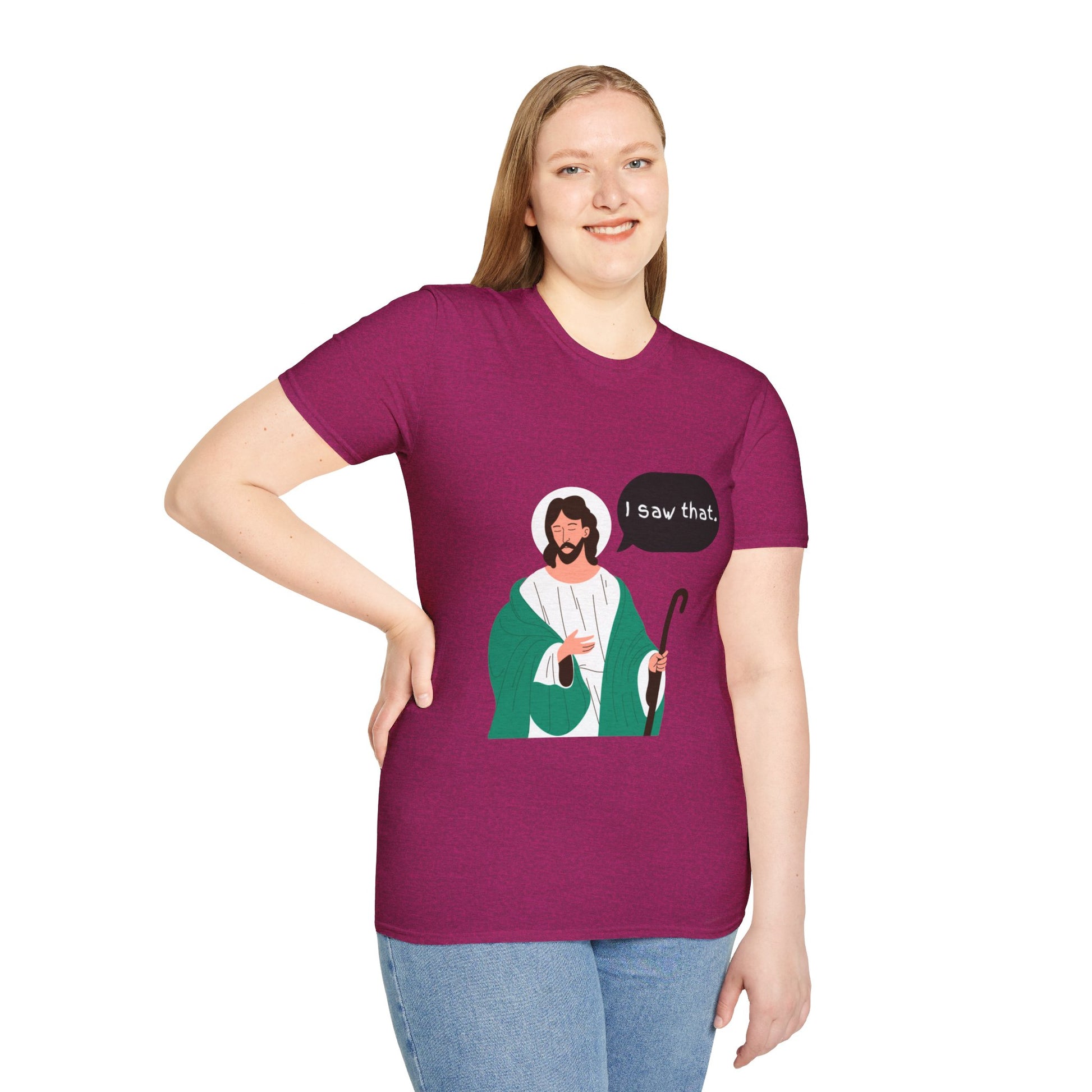 I Saw That Women's Relaxed/Plus Tshirt (Cartoon Logo) - Sweet Baby Jeez Teez