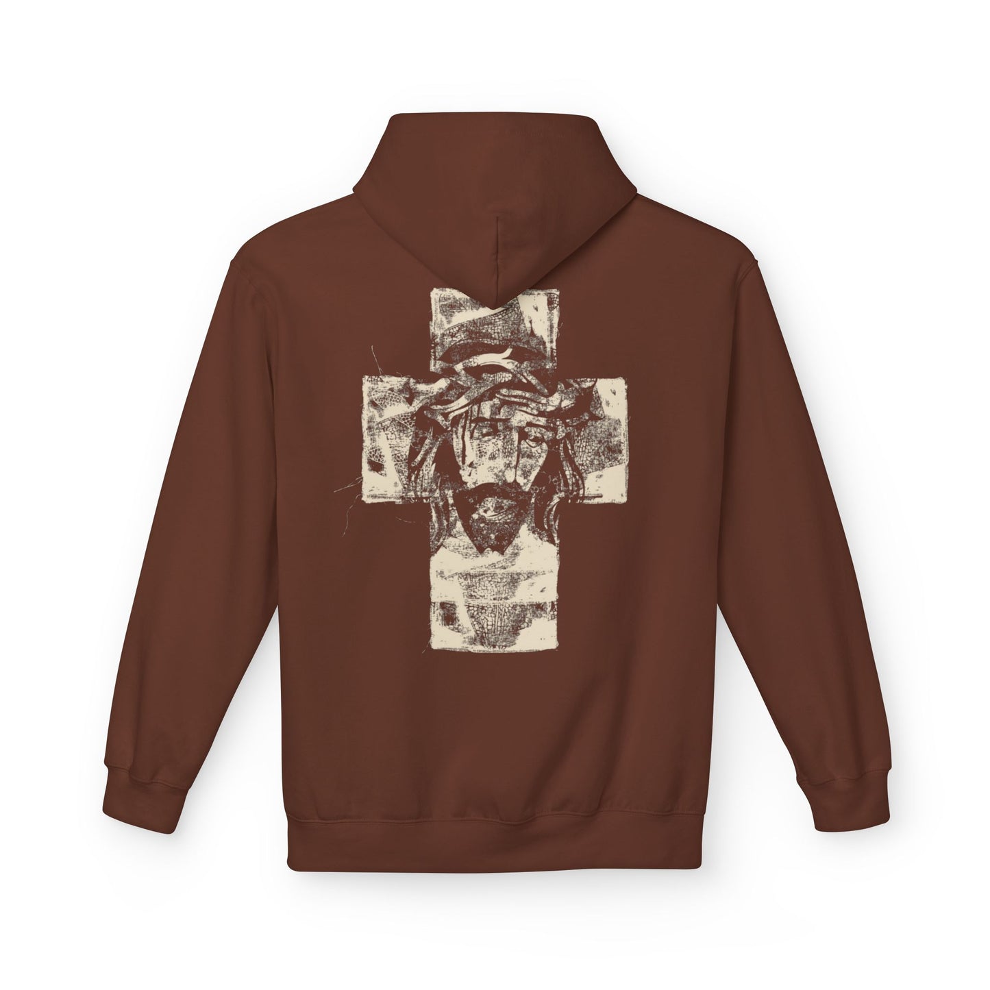 Christ Portrait on Cross Modern Logo Men's Hoodie - Sweet Baby Jeez Teez