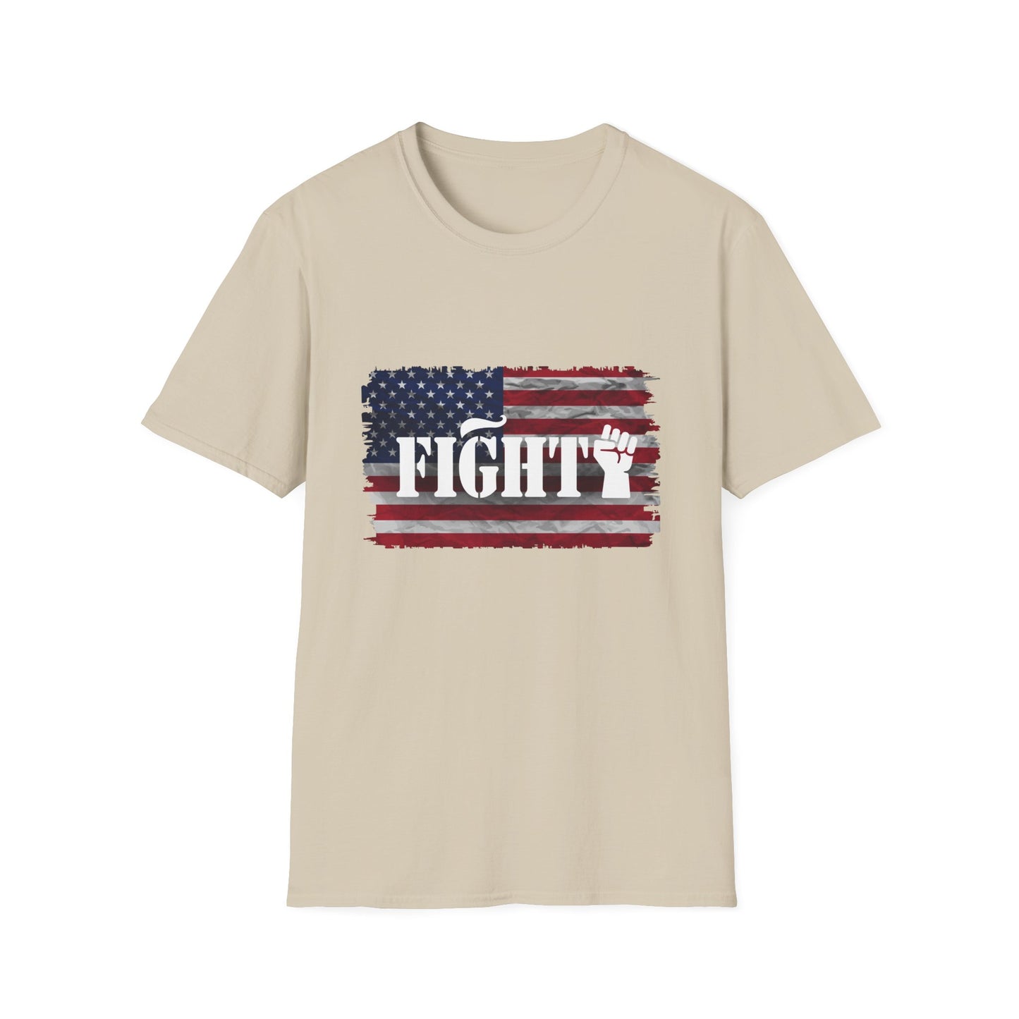 Fight Men's Tshirt (Flag Logo) - Sweet Baby Jeez Teez