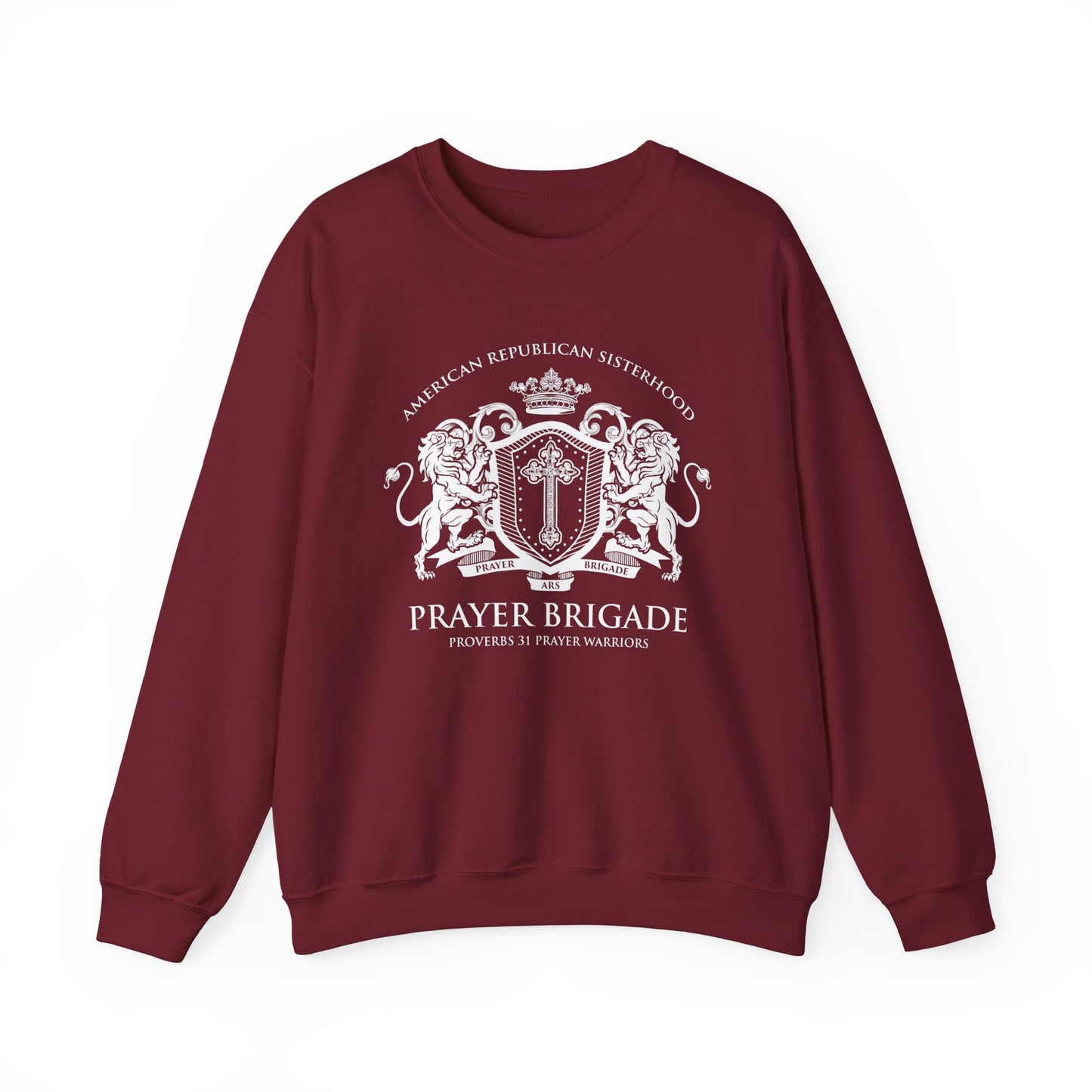 Prayer Brigade Relaxed Sweatshirt - Scripture Inspired Design (White Logo)