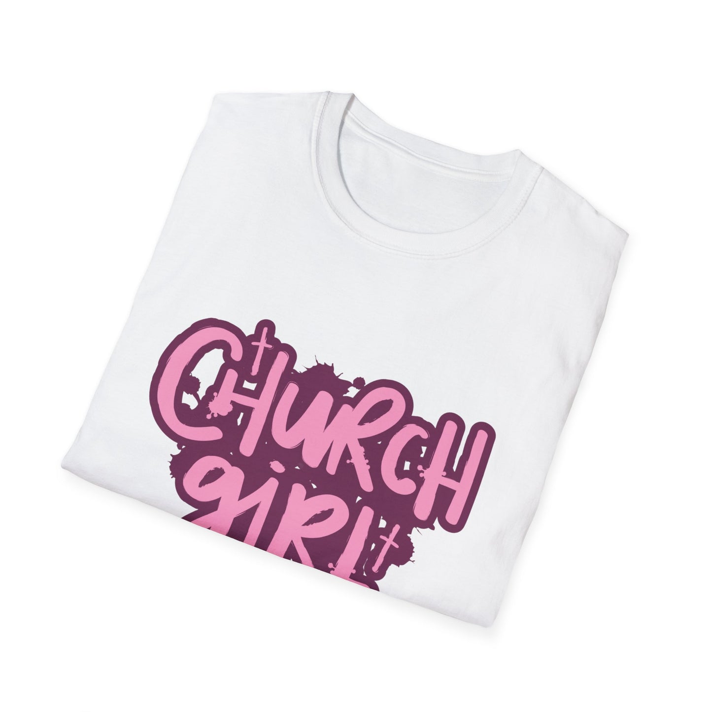 Church Girl Women's Relaxed/Fitted Tshirt (Pinks Logo) - Sweet Baby Jeez Teez