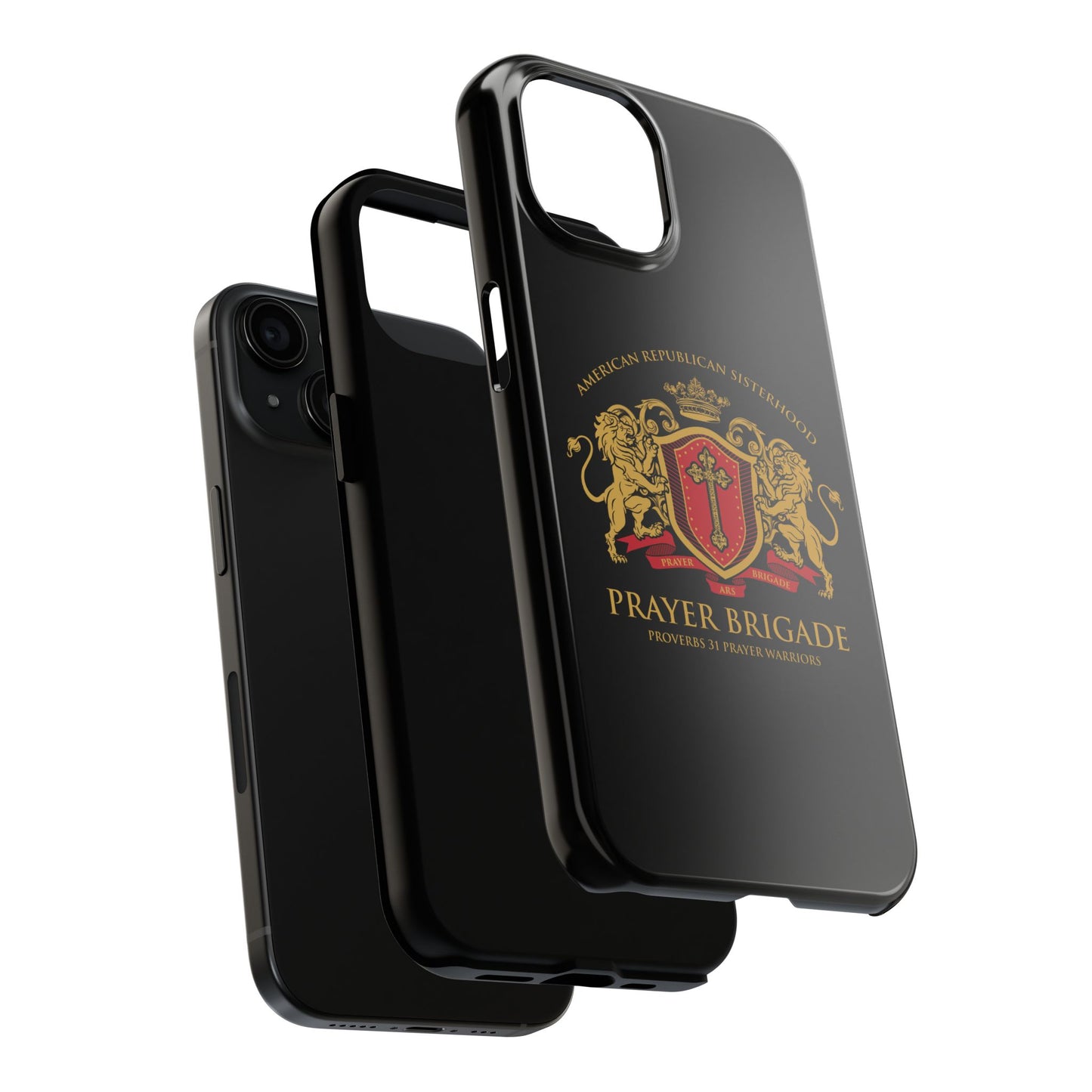 ARS Prayer Brigade Tough Phone Case (Black with Gold/Red Logo)