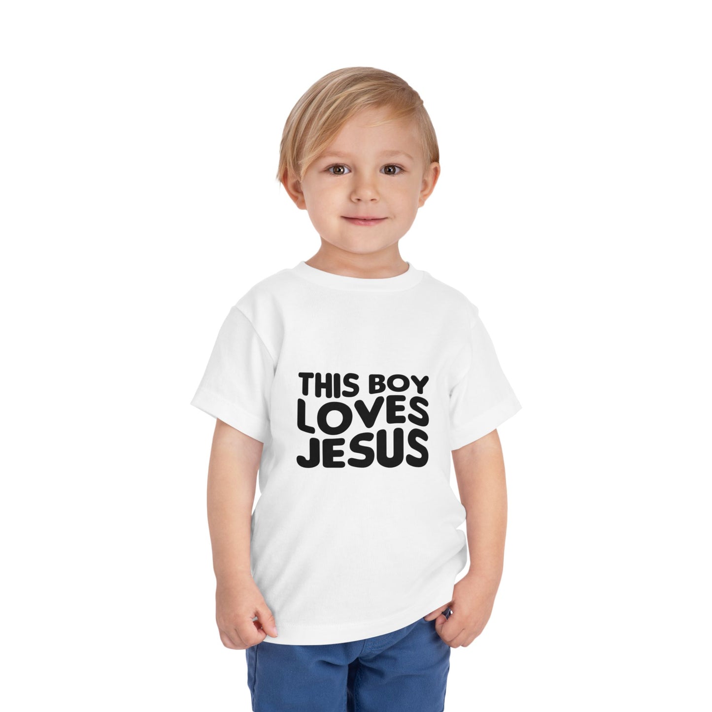 This Boy Loves Jesus Toddler Tshirt - Sweet Baby Jeez Teez