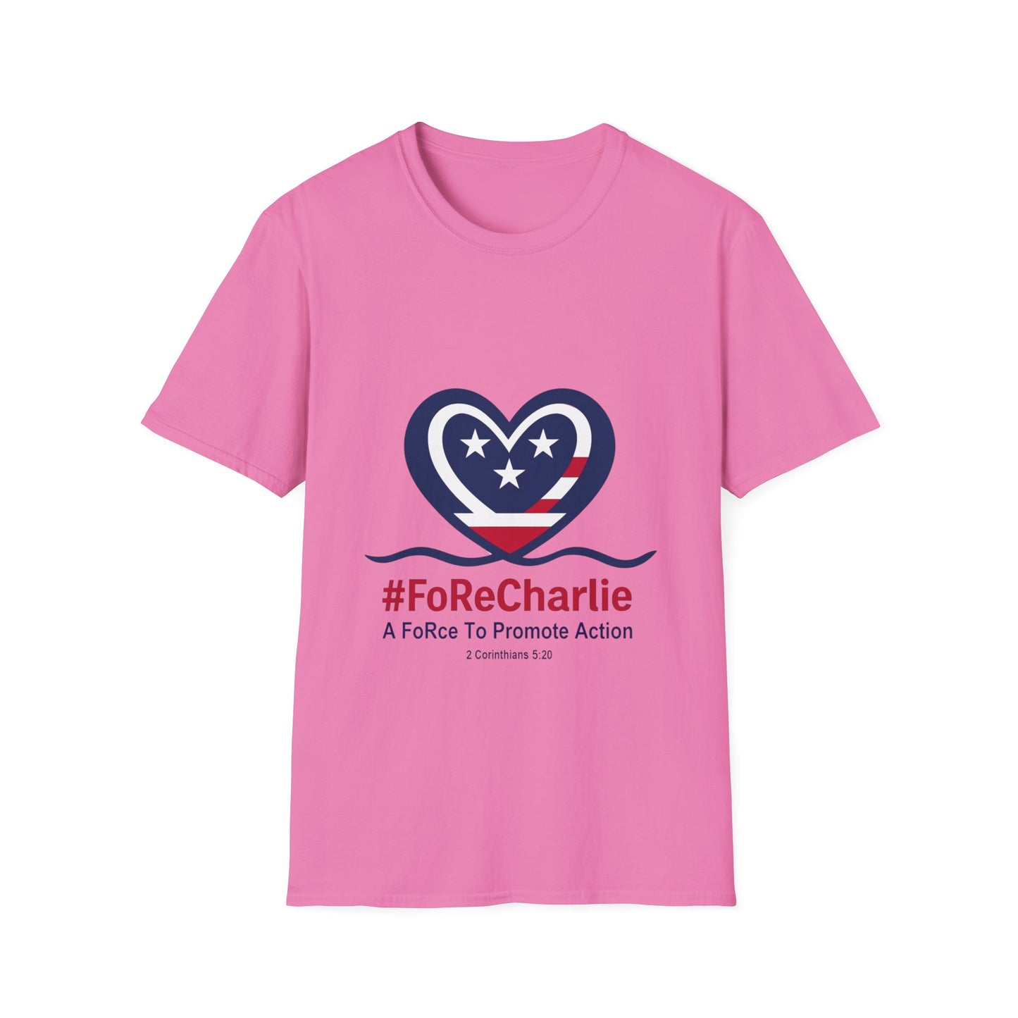 "FoRe Charlie" Ambassador Pageant Memorial Tshirt of Charlie Kirk (Heart Logo)