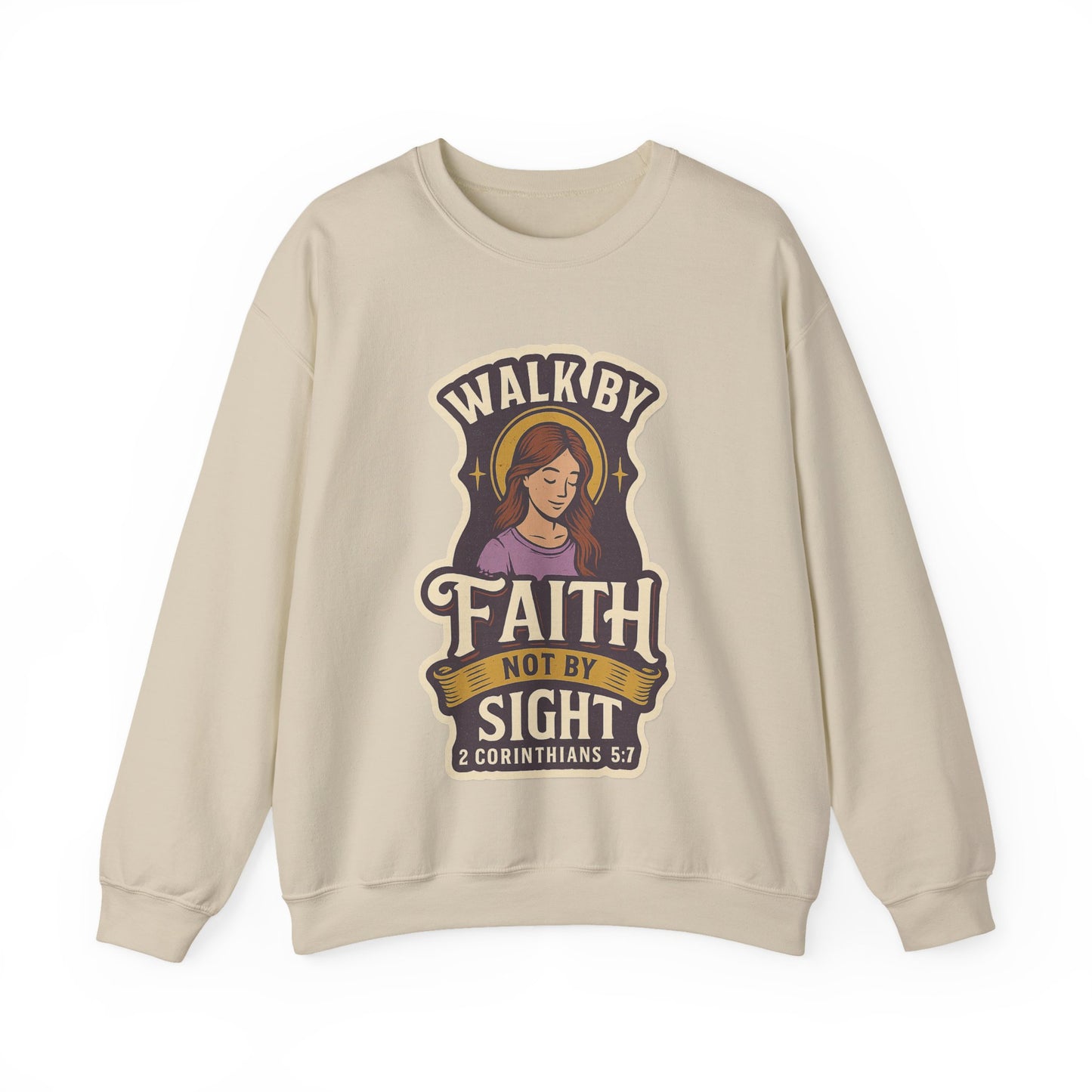 "Walk by Faith" Bible Verse Christian Inspirational Sweatshirt