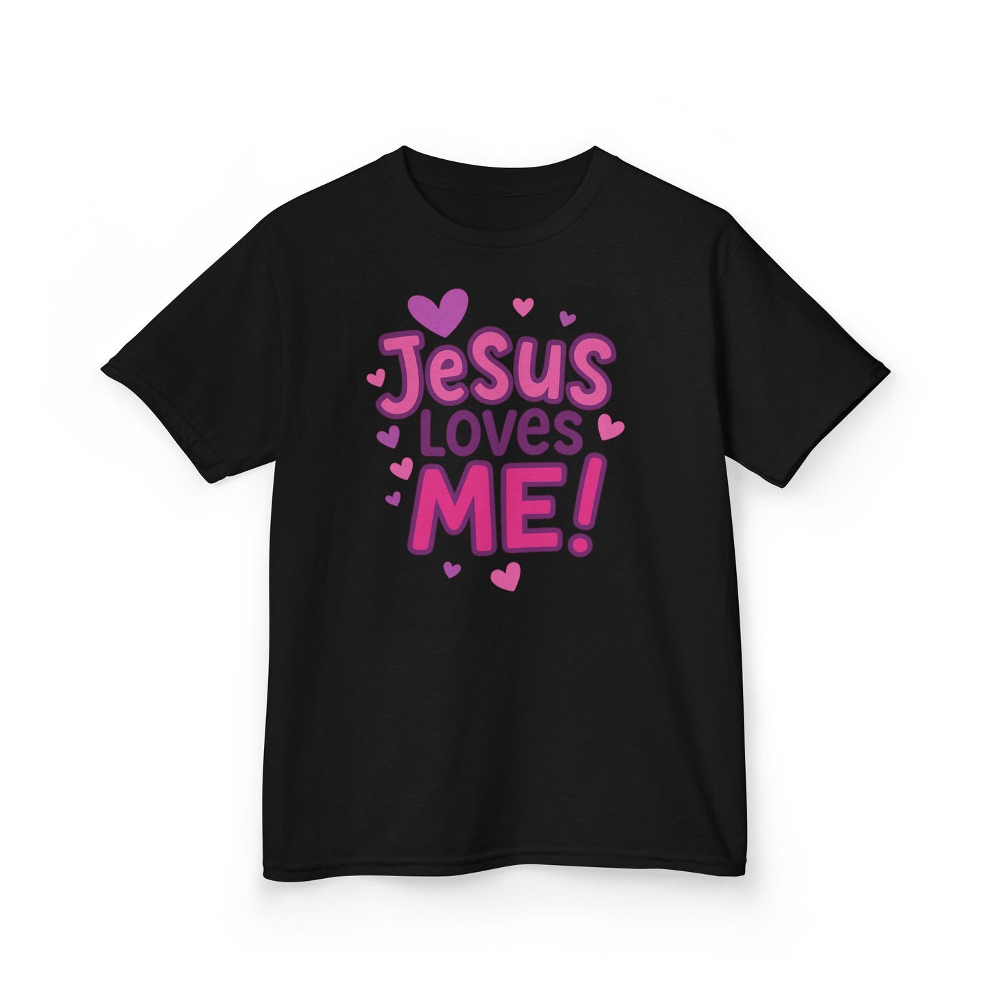 "Jesus Love Me!" Christian Girls Tshirt (Hearts Logo)