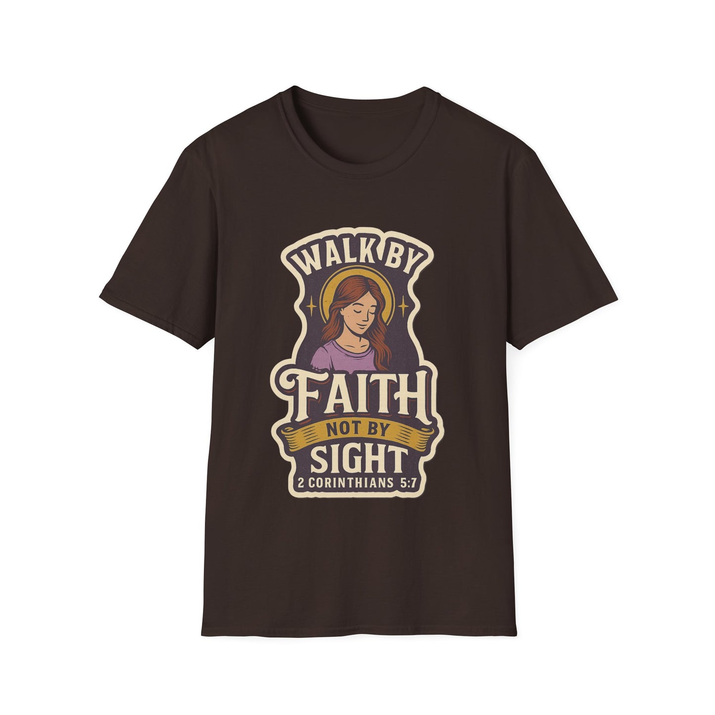 "Walk by Faith" Bible Verse Christian Inspirational Soft Tshirt