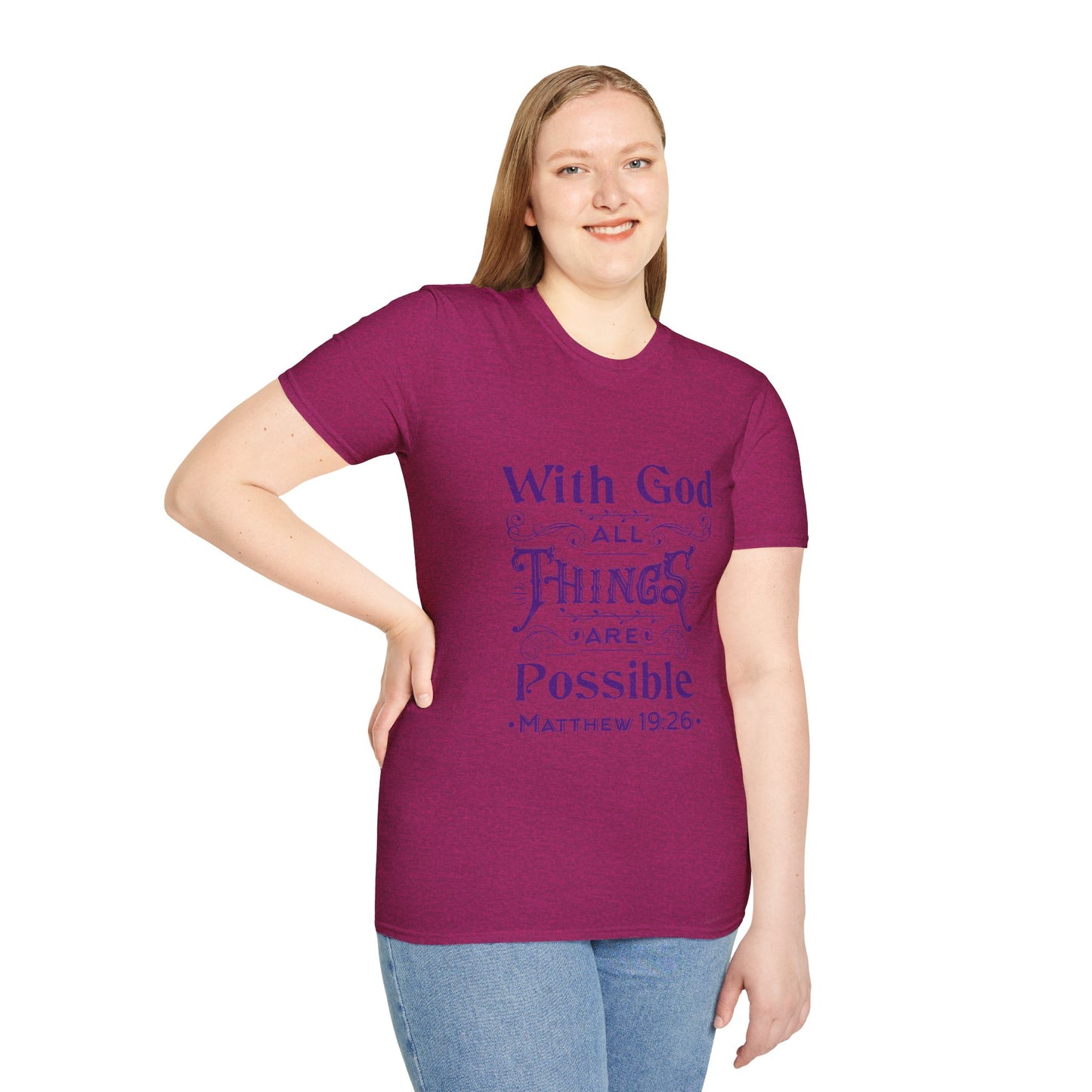All Things Womens Relaxed/Plus Tshirt (Purple Logo) - Sweet Baby Jeez Teez