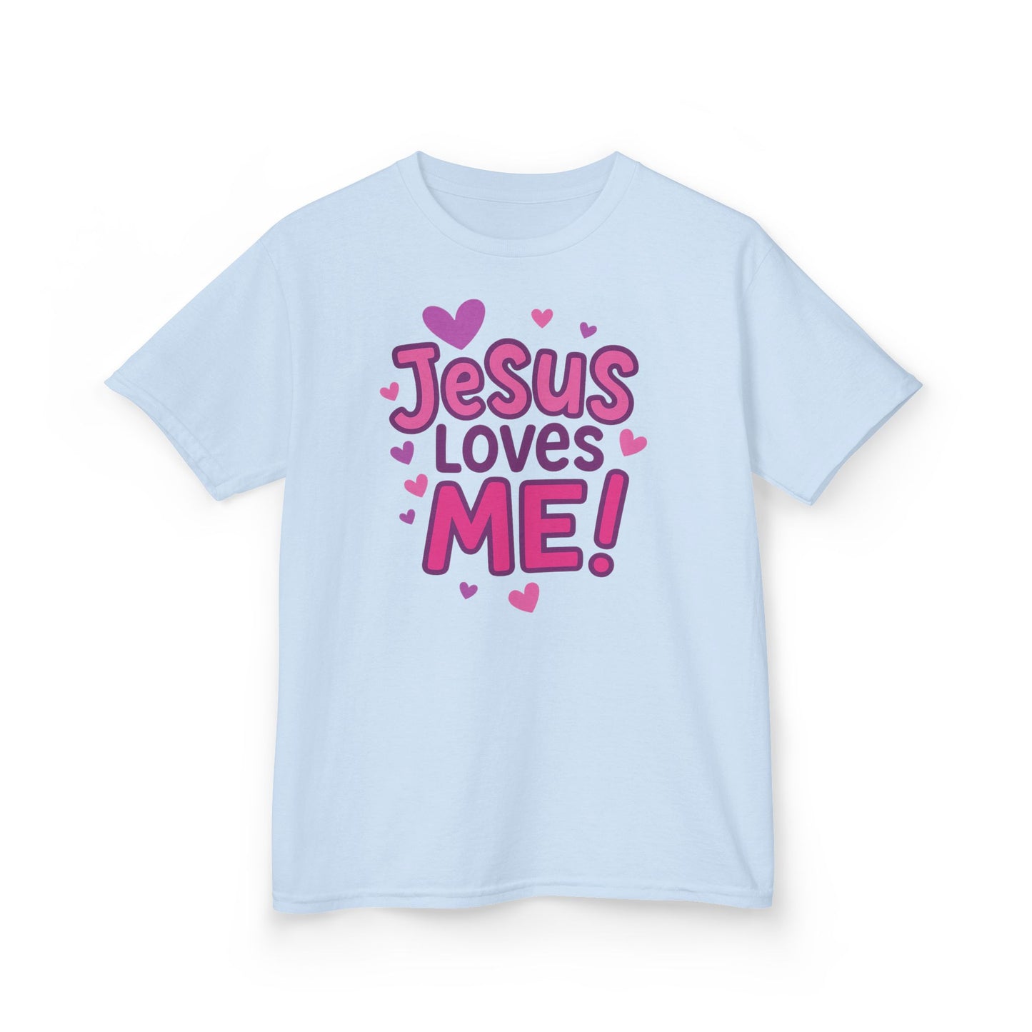 "Jesus Love Me!" Christian Girls Tshirt (Hearts Logo)