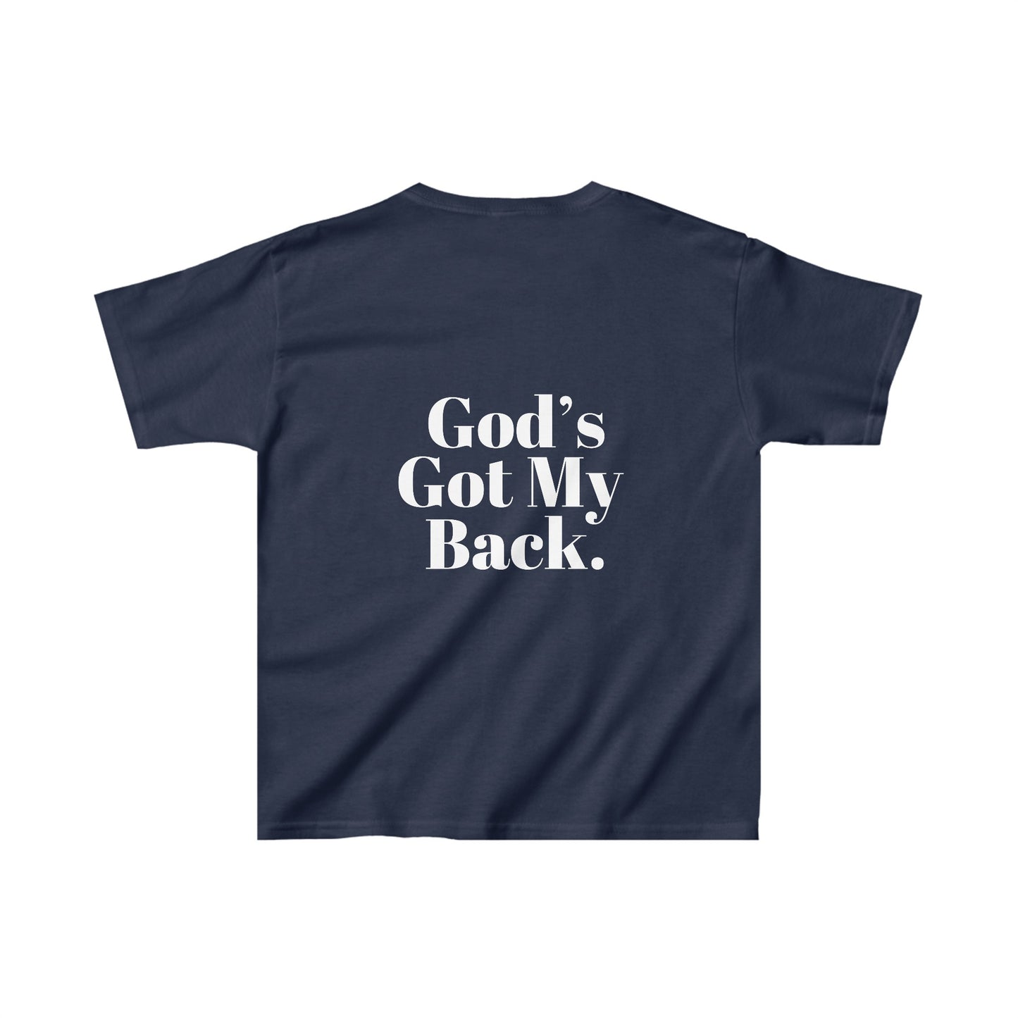 God's Got My Back Boy's Tshirt (White Logo - Back) - Sweet Baby Jeez Teez