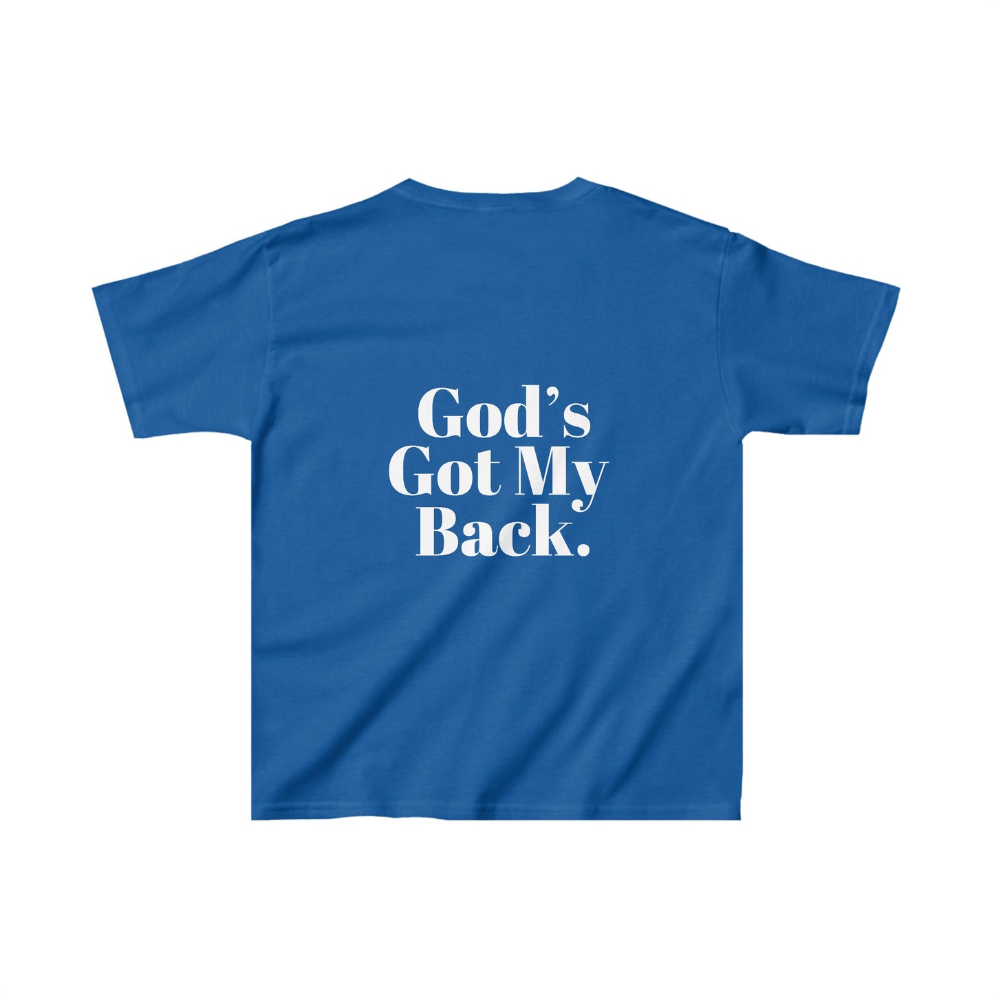 God's Got My Back Boy's Tshirt (White Logo - Back) - Sweet Baby Jeez Teez