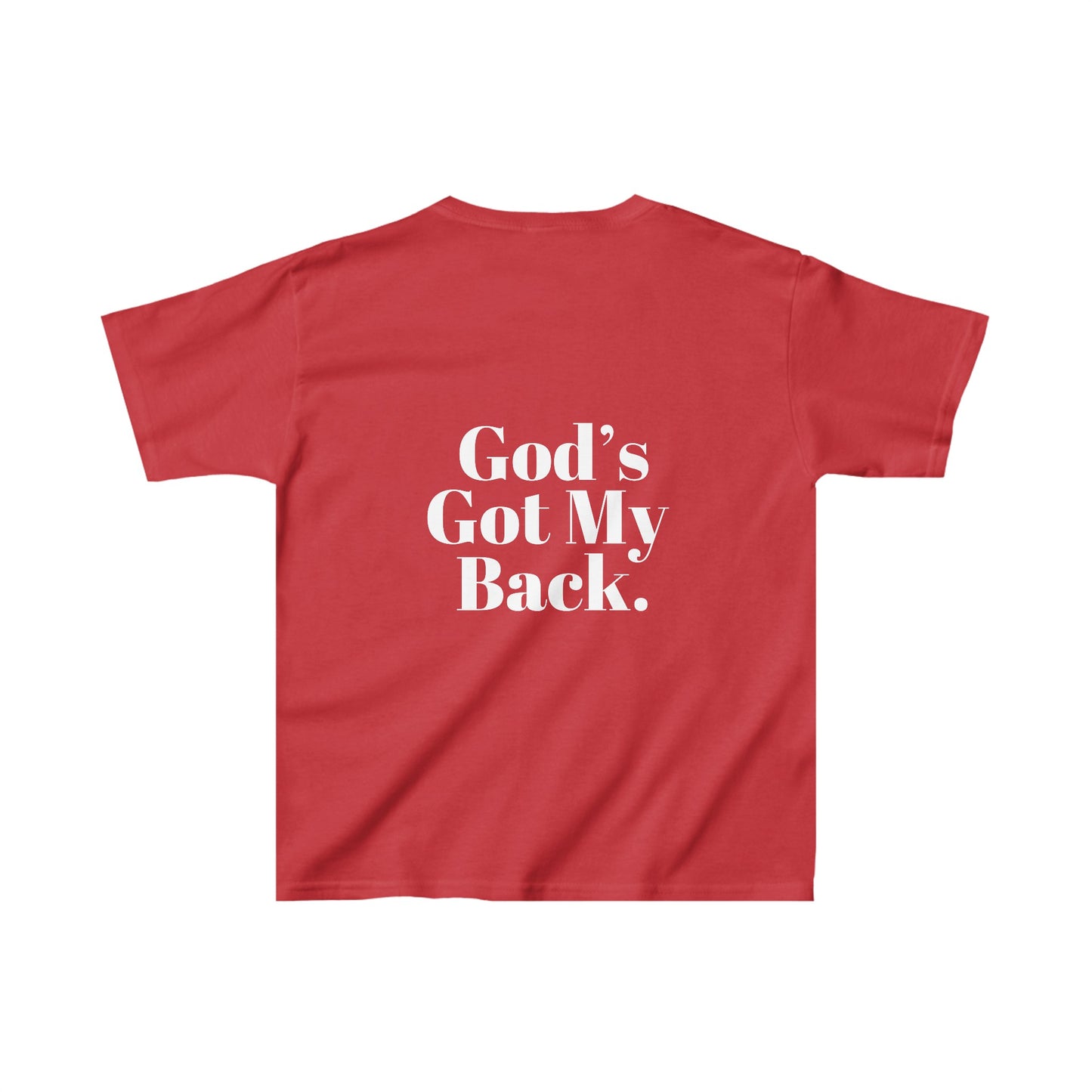 God's Got My Back Boy's Tshirt (White Logo - Back) - Sweet Baby Jeez Teez