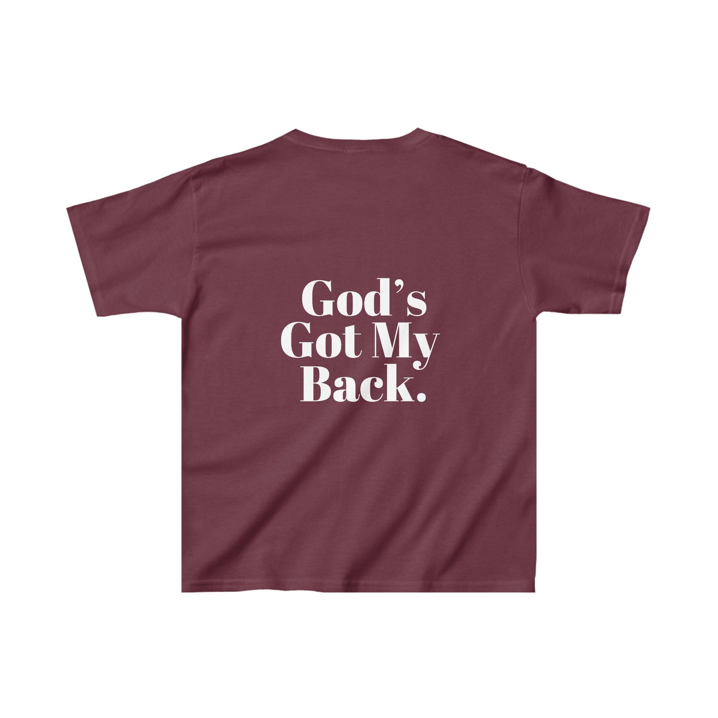 God's Got My Back Boy's Tshirt (White Logo - Back) - Sweet Baby Jeez Teez
