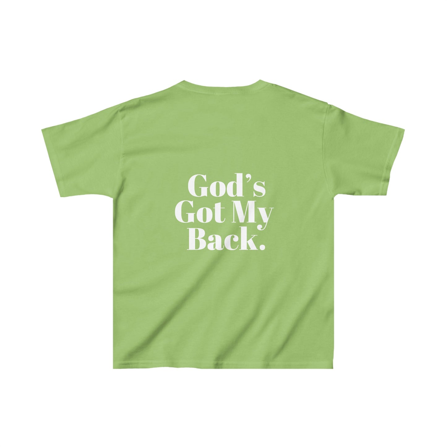 God's Got My Back Boy's Tshirt (White Logo - Back) - Sweet Baby Jeez Teez