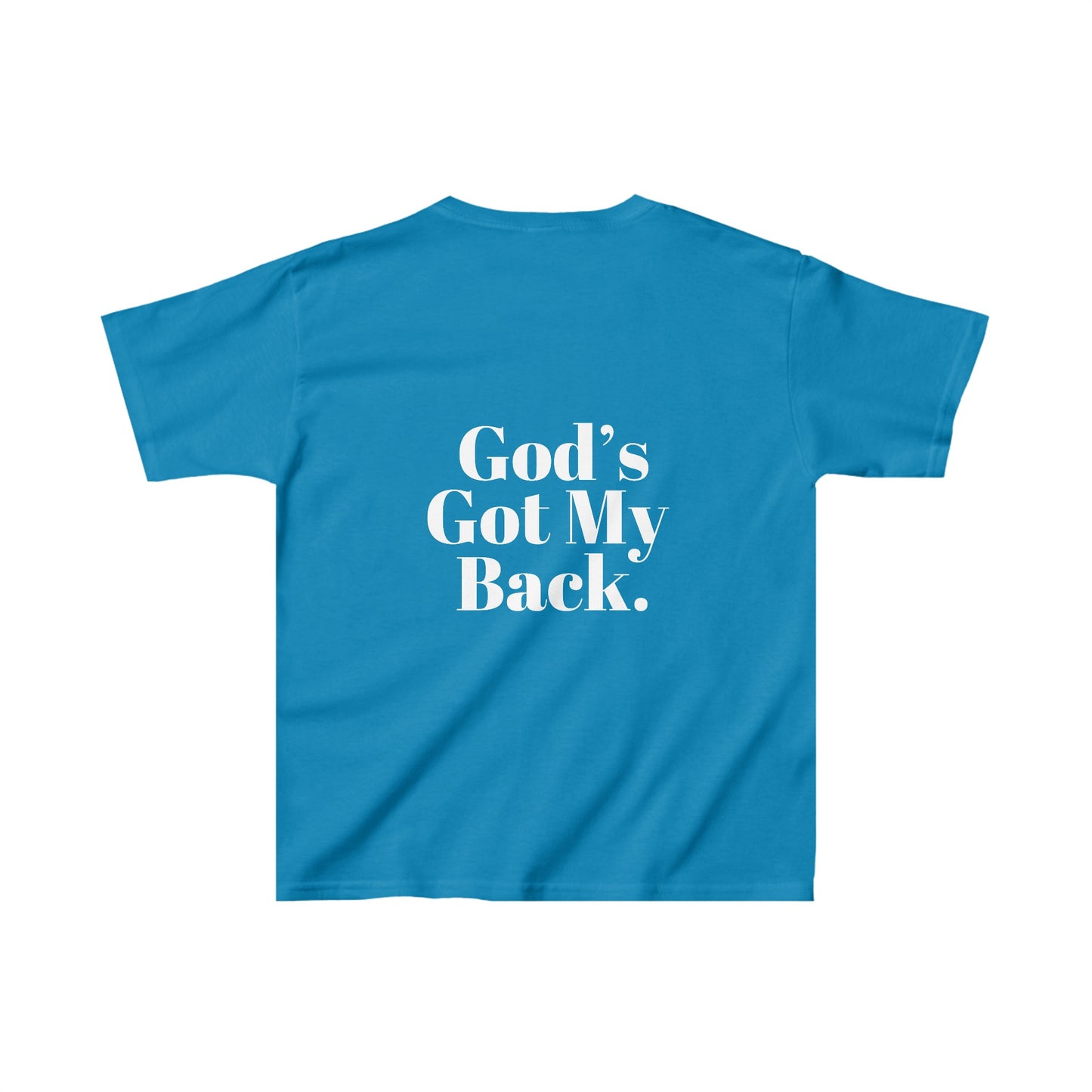 God's Got My Back Boy's Tshirt (White Logo - Back) - Sweet Baby Jeez Teez