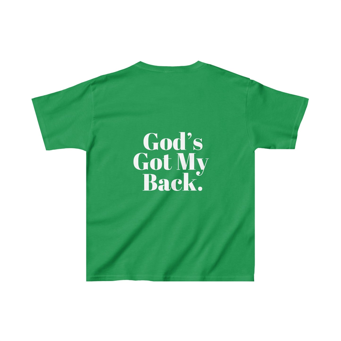 God's Got My Back Boy's Tshirt (White Logo - Back) - Sweet Baby Jeez Teez