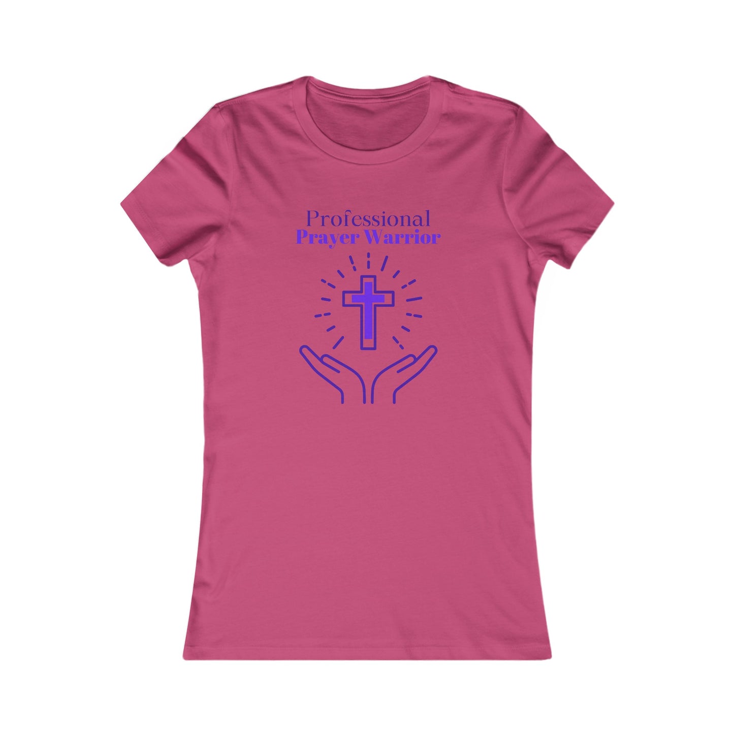 Professional Prayer Warrior Women's Fitted Tshirt (Purple Logo) - Sweet Baby Jeez Teez