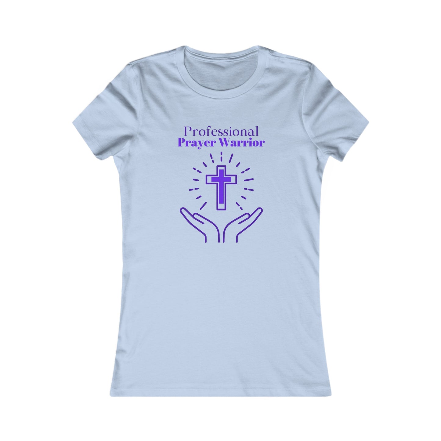 Professional Prayer Warrior Women's Fitted Tshirt (Purple Logo) - Sweet Baby Jeez Teez