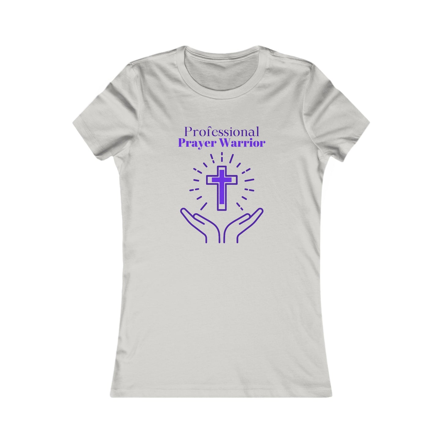 Professional Prayer Warrior Women's Fitted Tshirt (Purple Logo) - Sweet Baby Jeez Teez