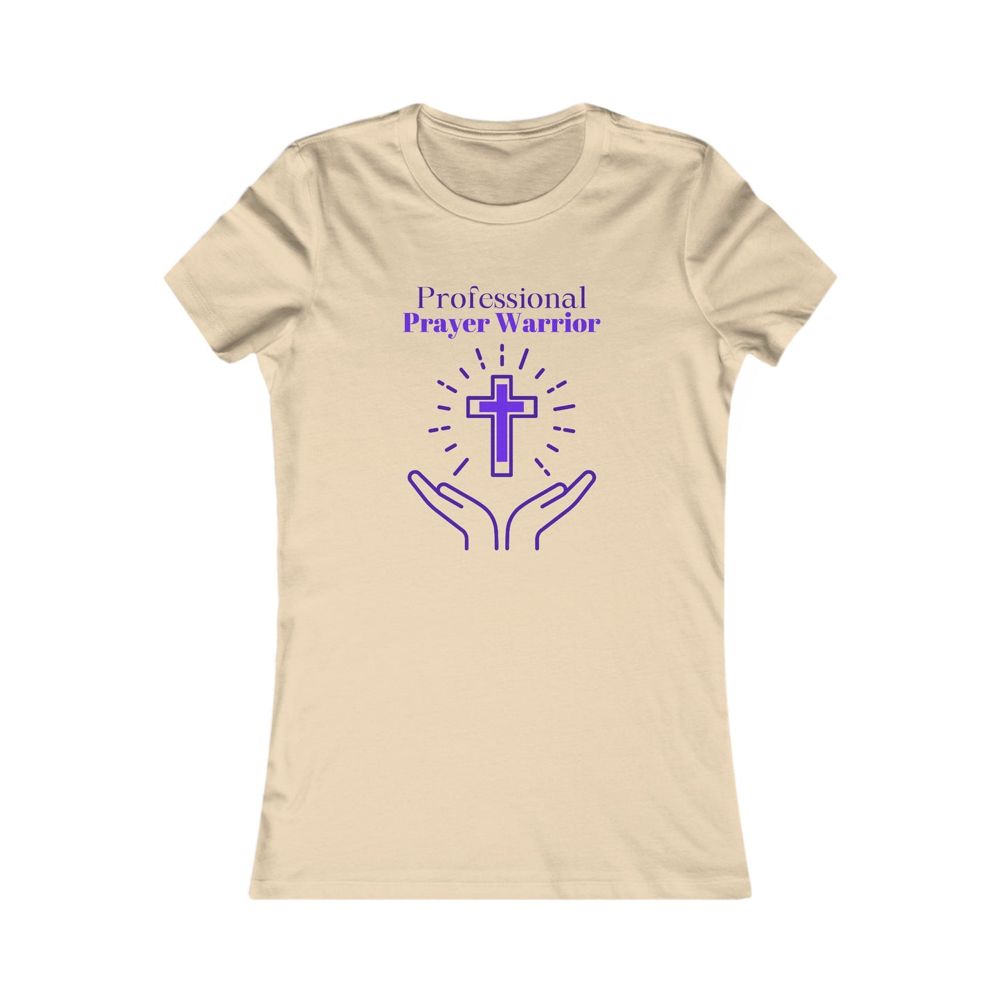 Professional Prayer Warrior Women's Fitted Tshirt (Purple Logo) - Sweet Baby Jeez Teez