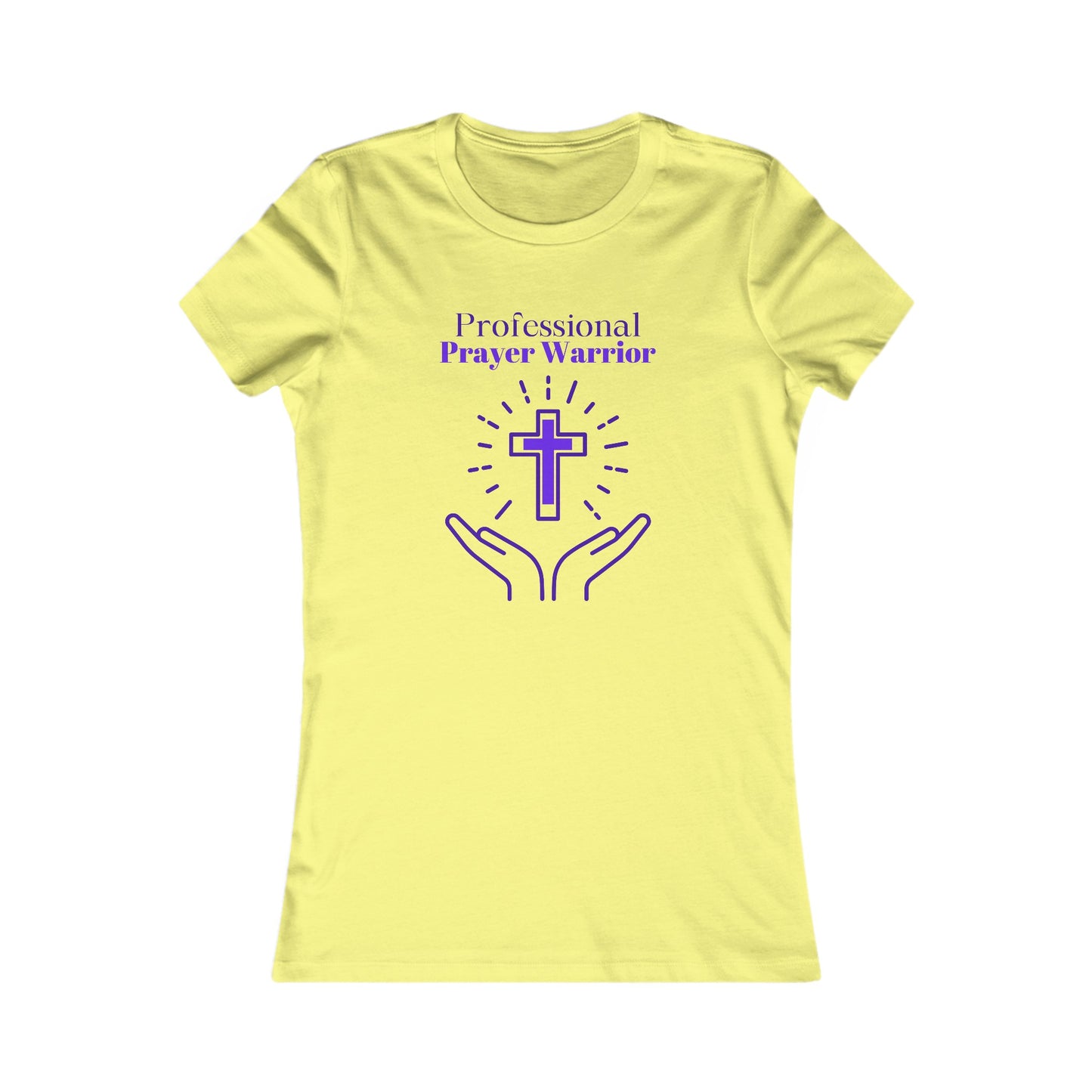 Professional Prayer Warrior Women's Fitted Tshirt (Purple Logo) - Sweet Baby Jeez Teez