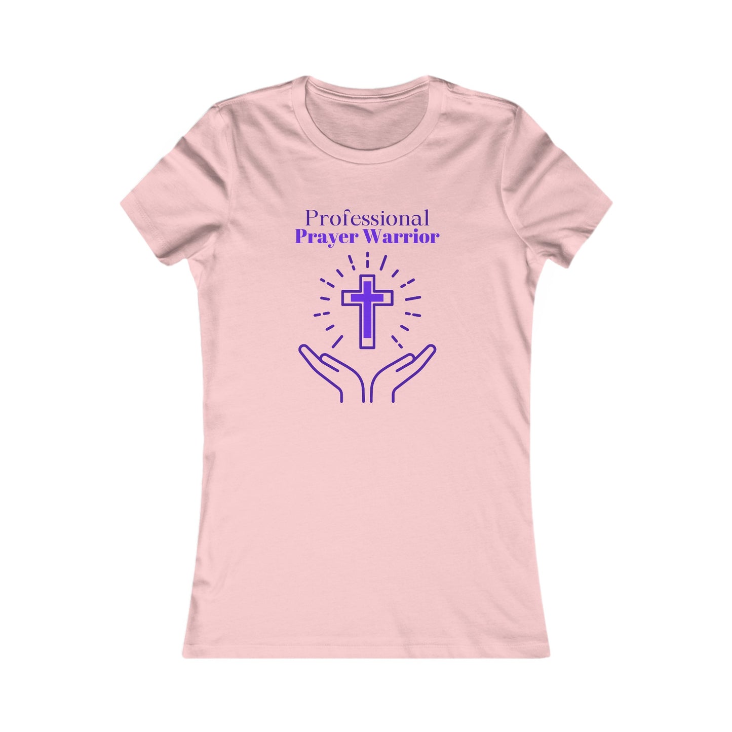 Professional Prayer Warrior Women's Fitted Tshirt (Purple Logo) - Sweet Baby Jeez Teez