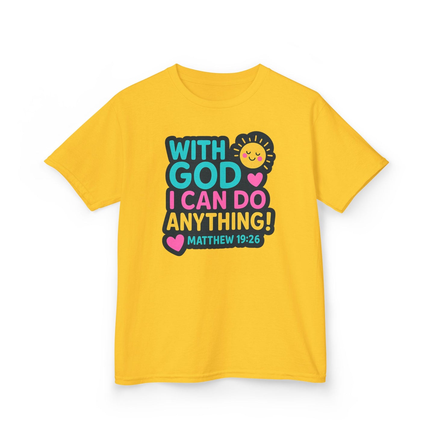 "With God I Can Do Anything!" Bible Verse Girls Soft Tshirt